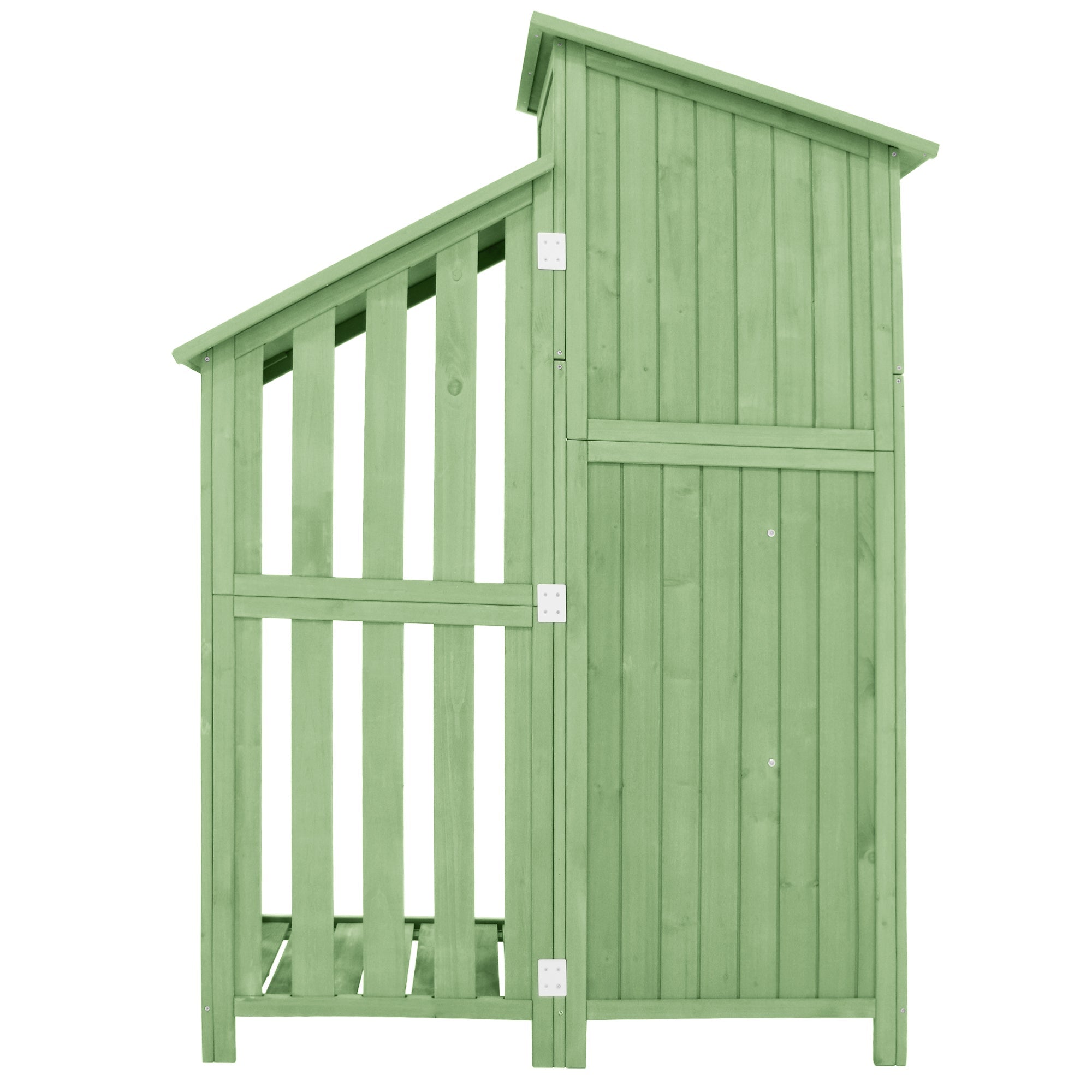Wooden Garden Shed Tool Storage Cabinet for Small Gardens 124x46x174 cm Green