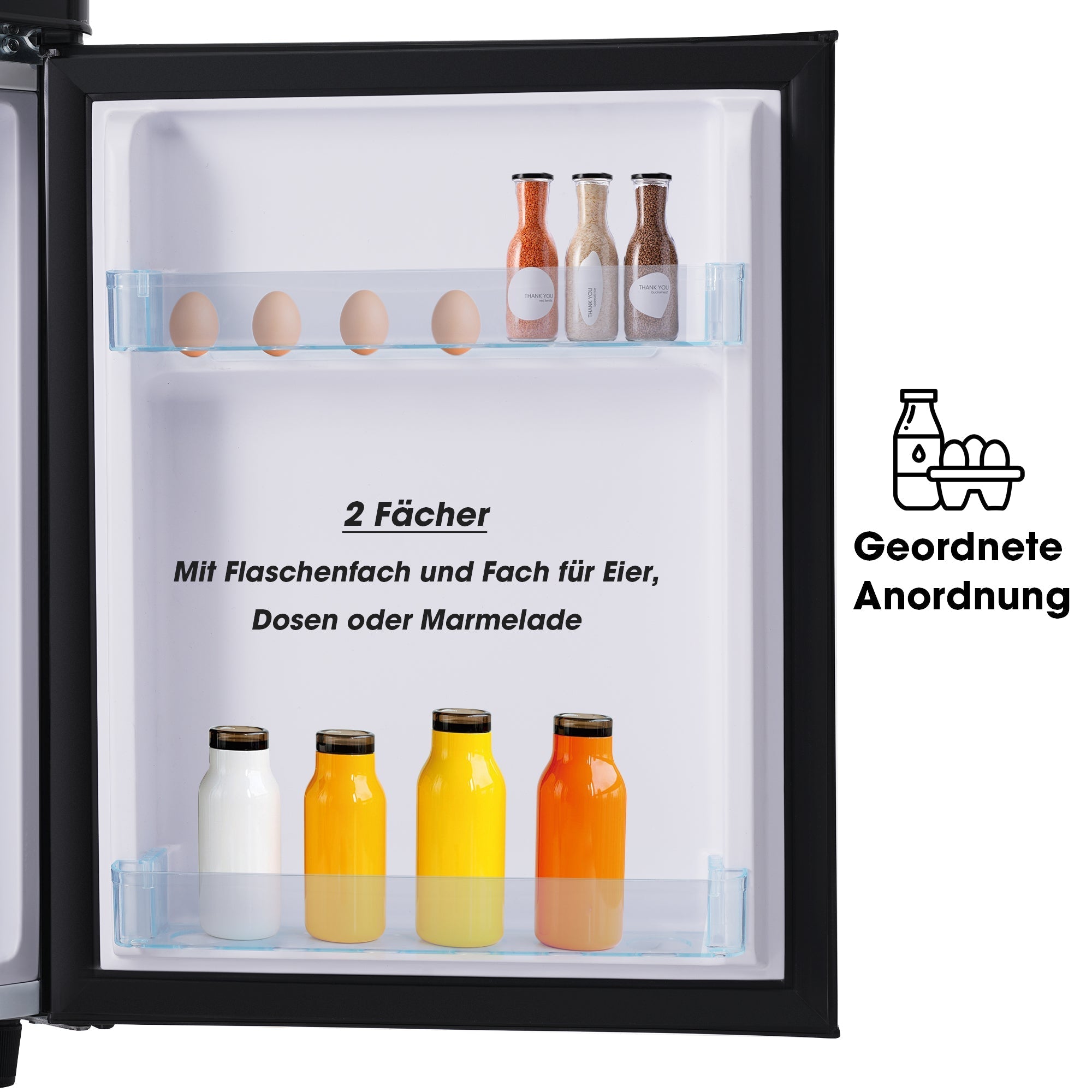 Retro Refrigerator, Double-Door 72L Capacity, LED Lighting, Various Colors