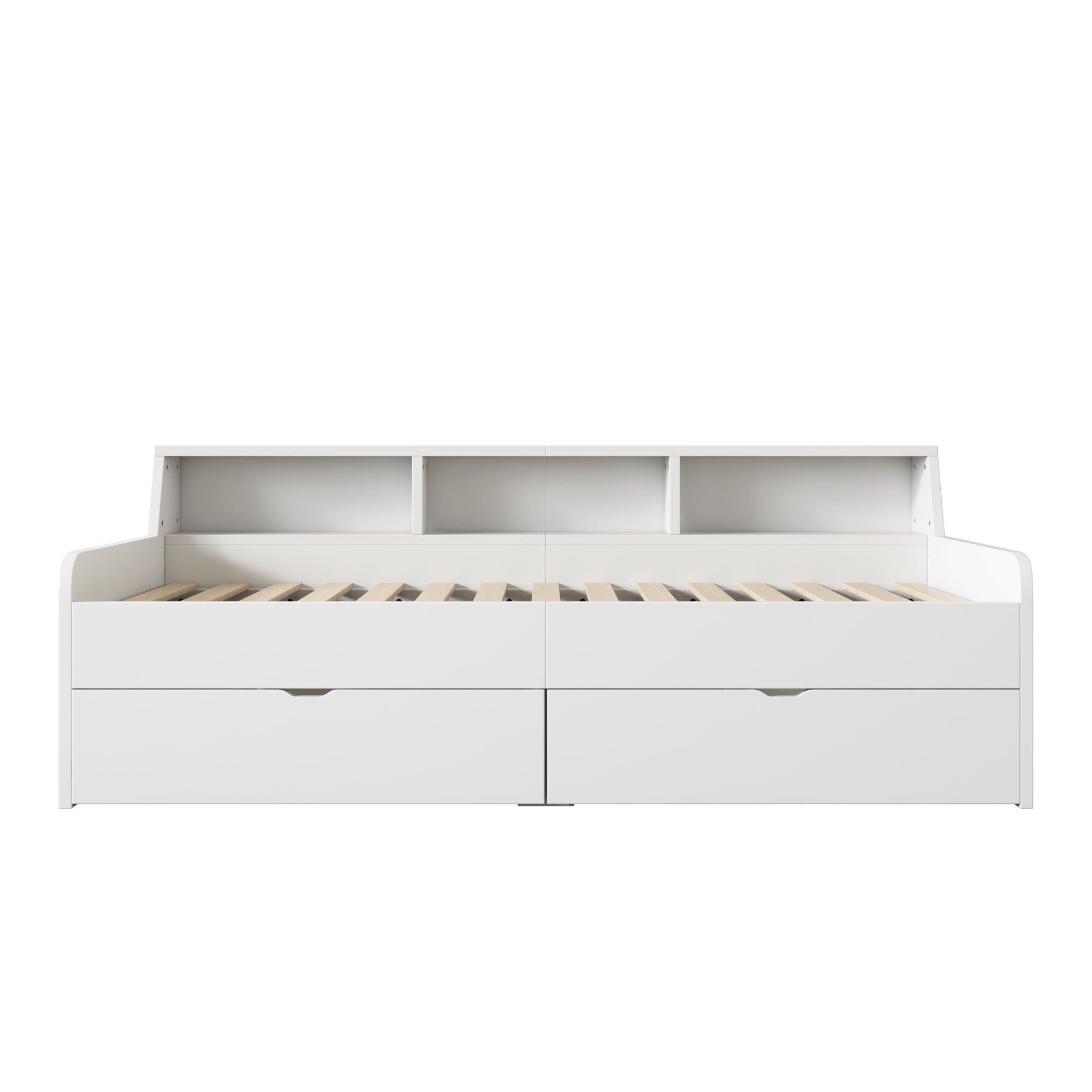 Daybed 90x200cm Single 2 Drawers Storage - White