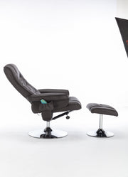 PU Upholstered Massage Recliner with 5 Points Massager, Brown