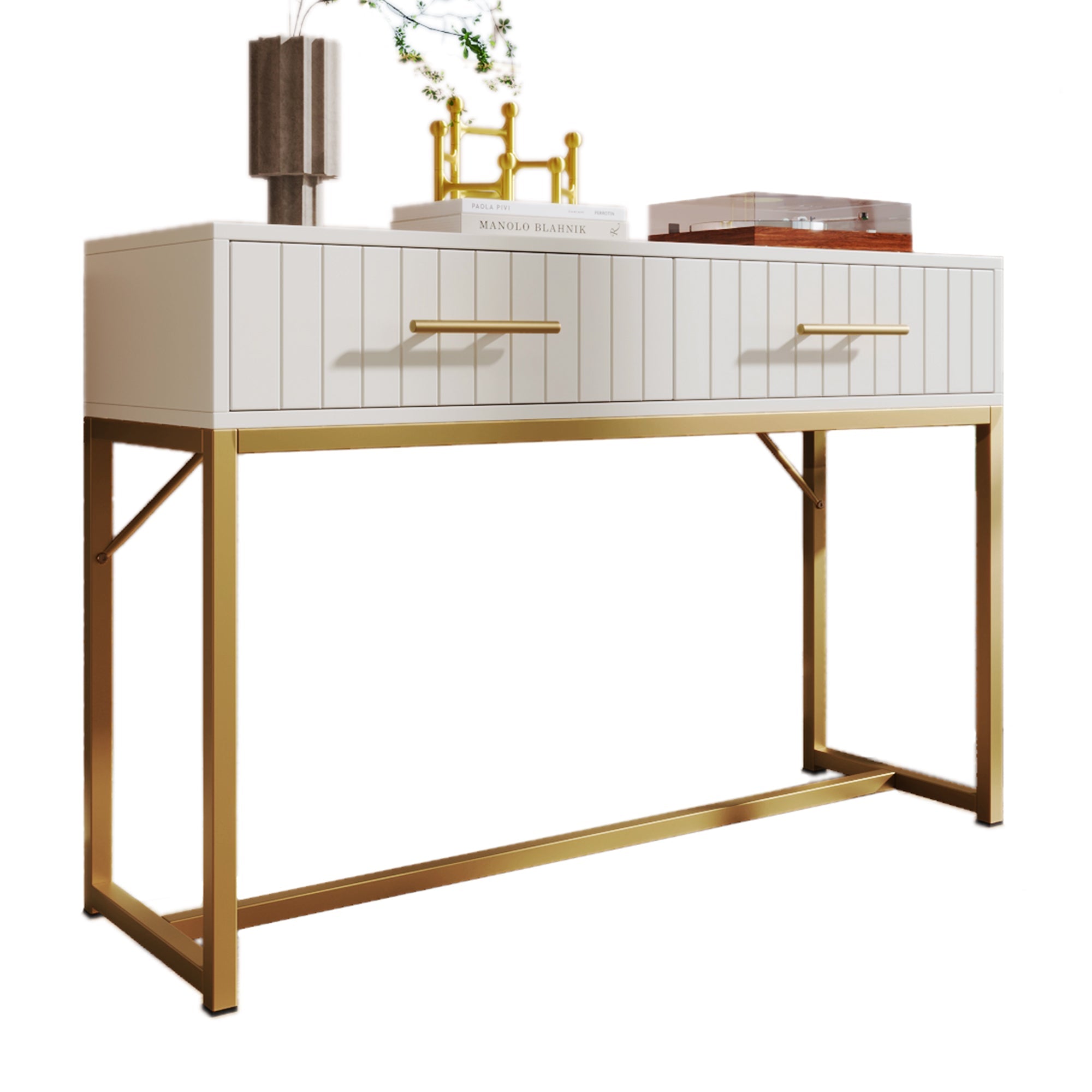 Dressing table with 2 drawers, 75cm high, white