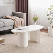 Coffee Table, Irregular 100cm Durable White MDF