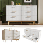 Sideboard Cabinet for Living Room, Chest of 6 Drawers, White, 40D x 120W x 75H CM