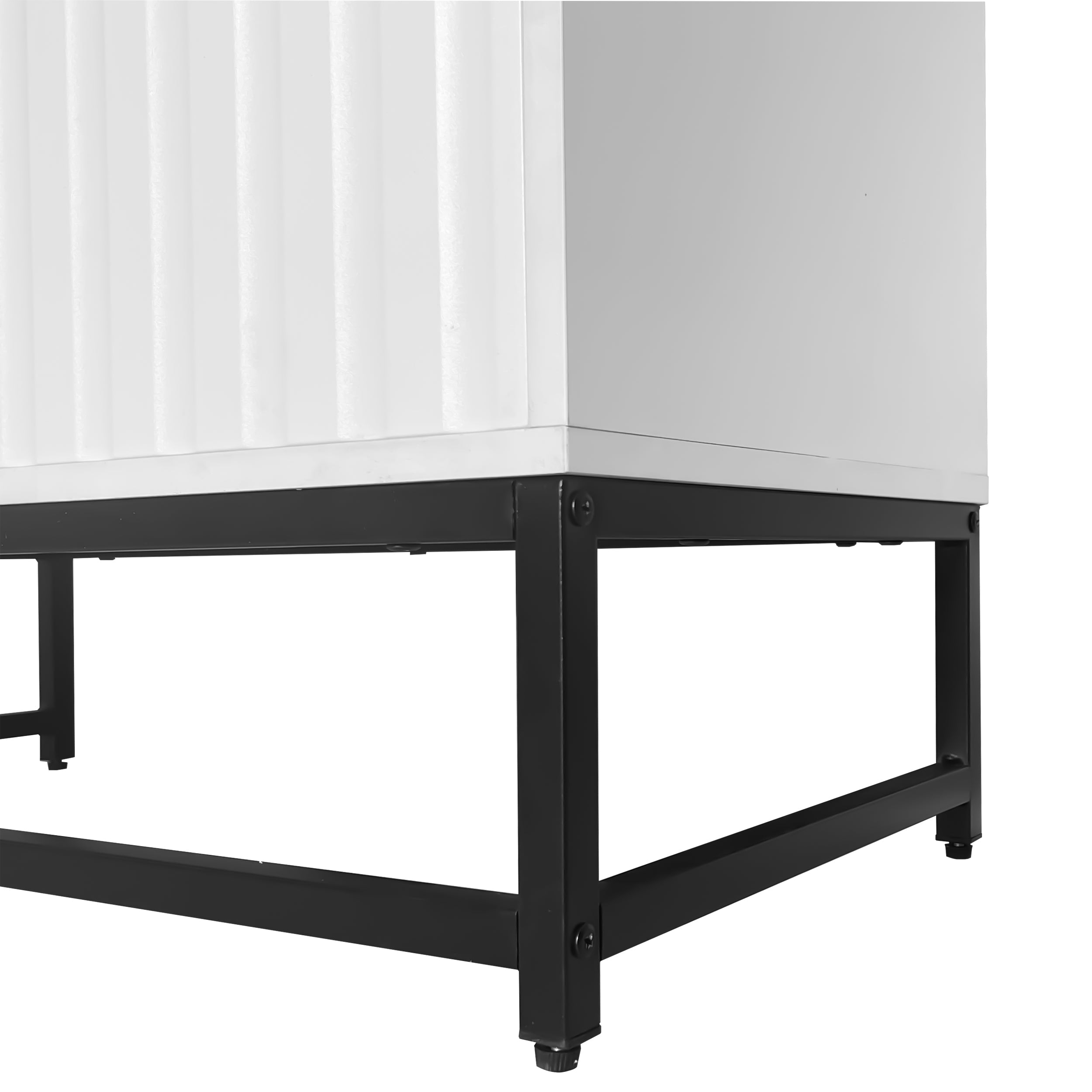 Modern Sideboard Chest of Drawers with 2 Doors, Standing Storage Cabinet, Metal Handles and Frame Legs