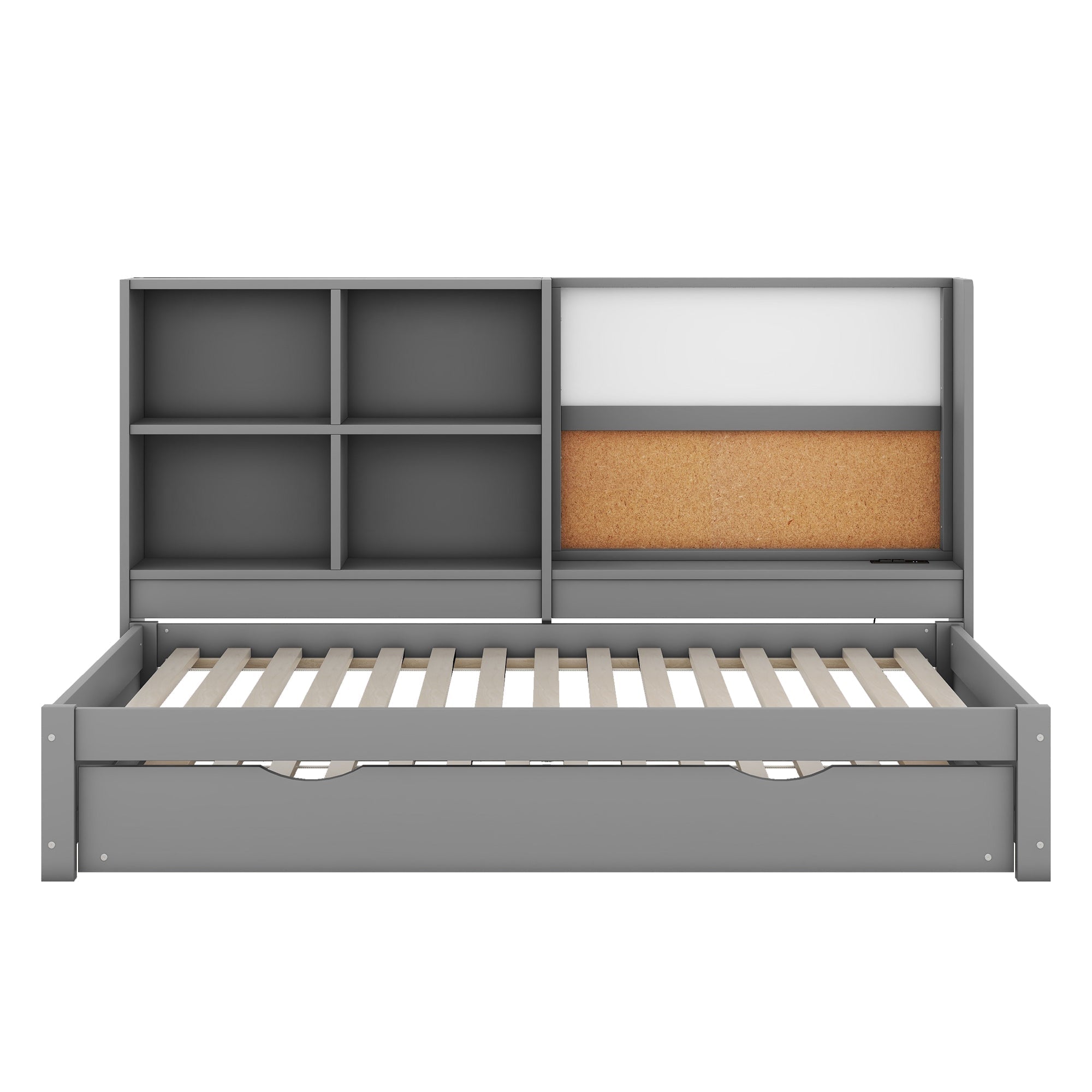 Sofa Bed 90x200cm Pull-out Bed USB Charging Drawing Board Storage - Grey