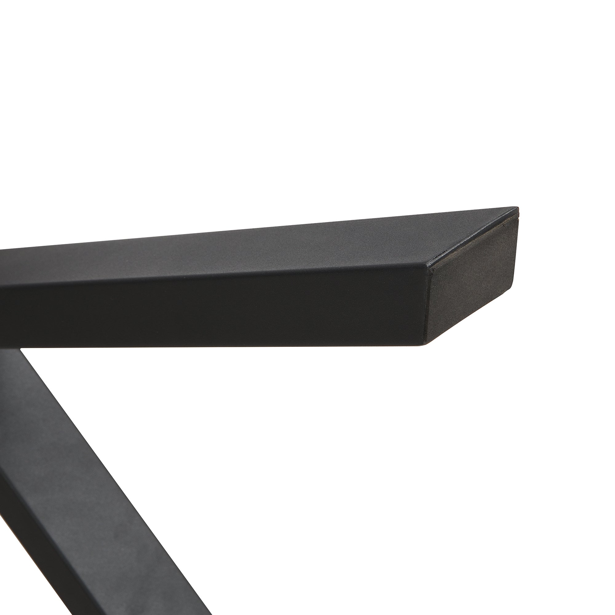 Dining Table Rectangular Crossed Legs Wrought Iron Marble Effect 140x80cm - Black and White