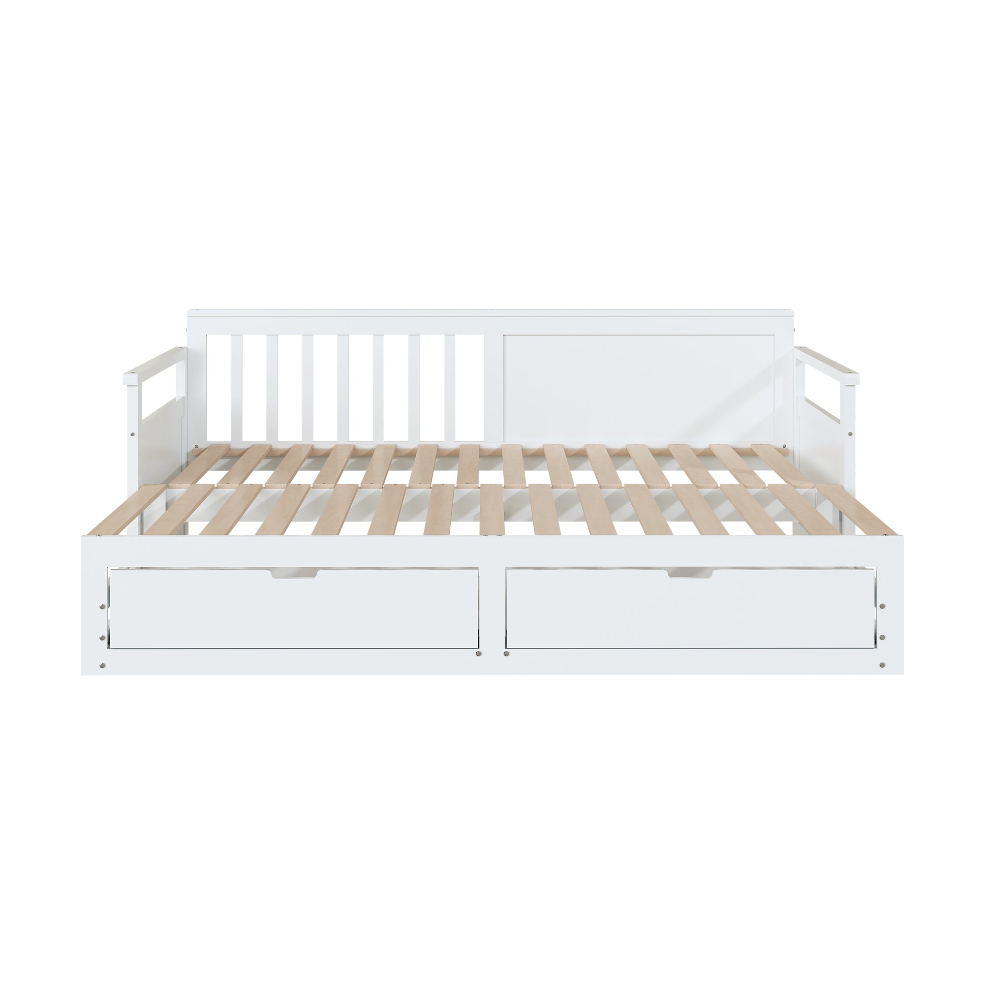 Daybed 90(180)x190 Pine with Drawers and Pull-out Bed, White