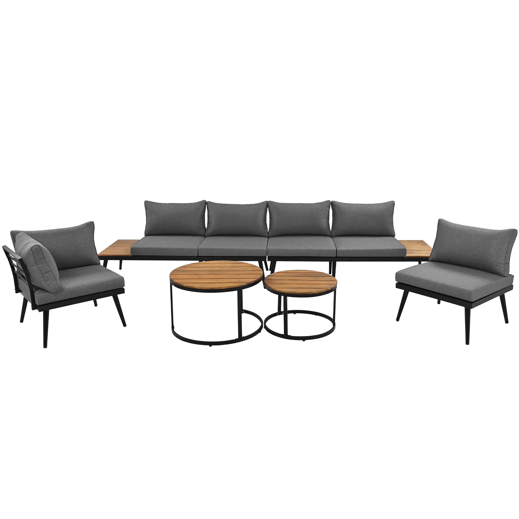 Garden Lounge Dining Set 6-Piece Galvanized Iron