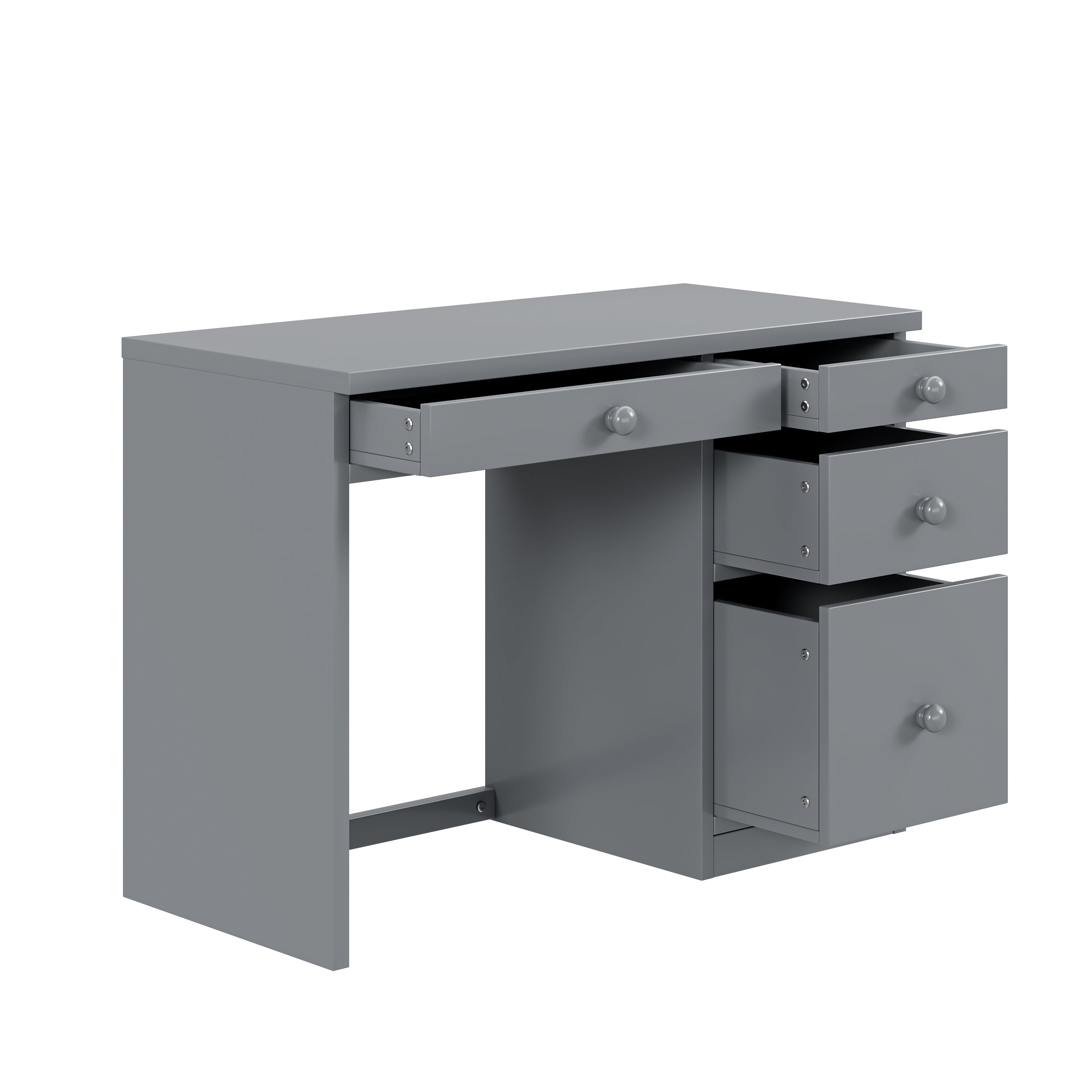 Loft Bed, 90x200cm with Storage & Desk, Wood Grey