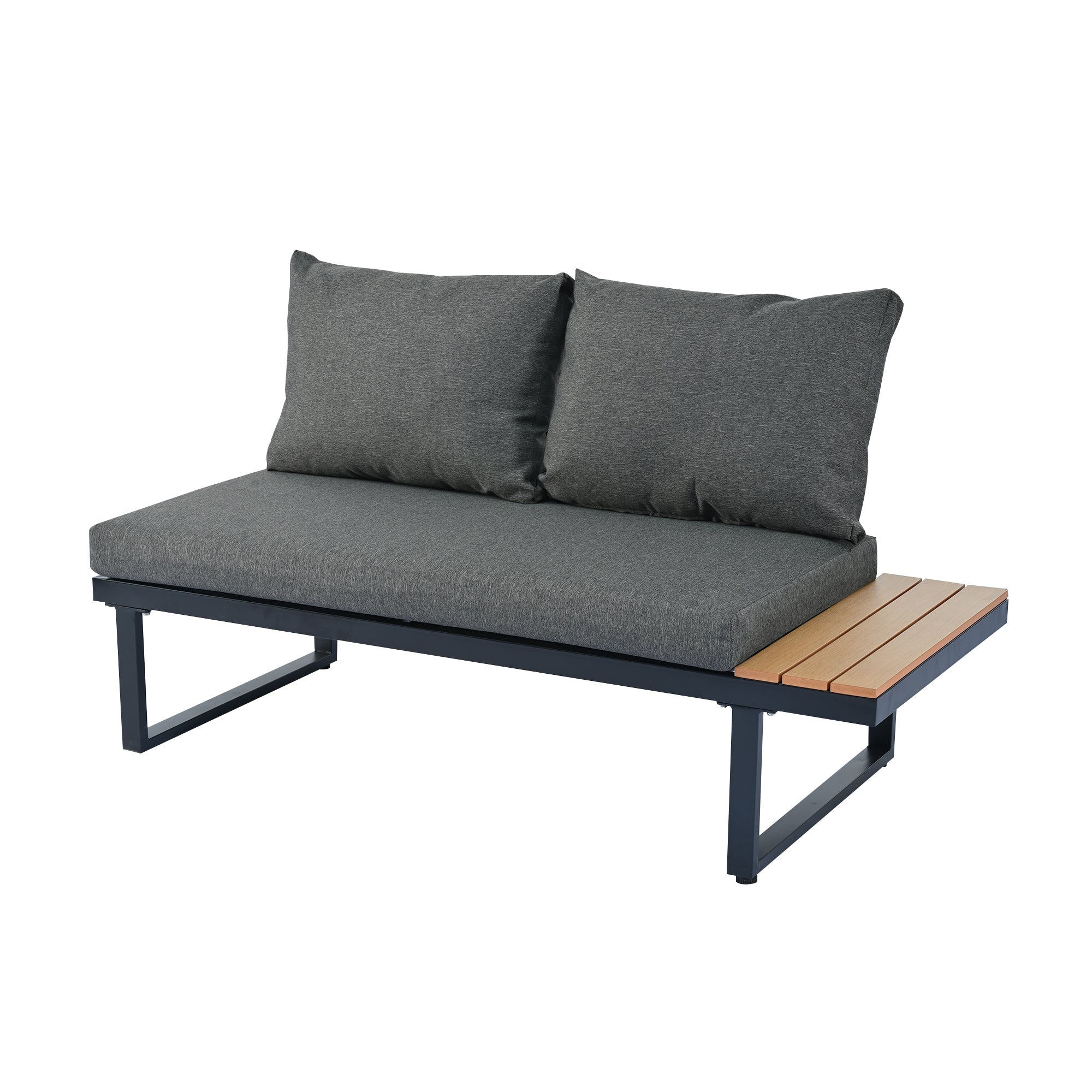 N634P240738S Patio Furniture Set with 7 Pieces and Cushions, Grey Rattan