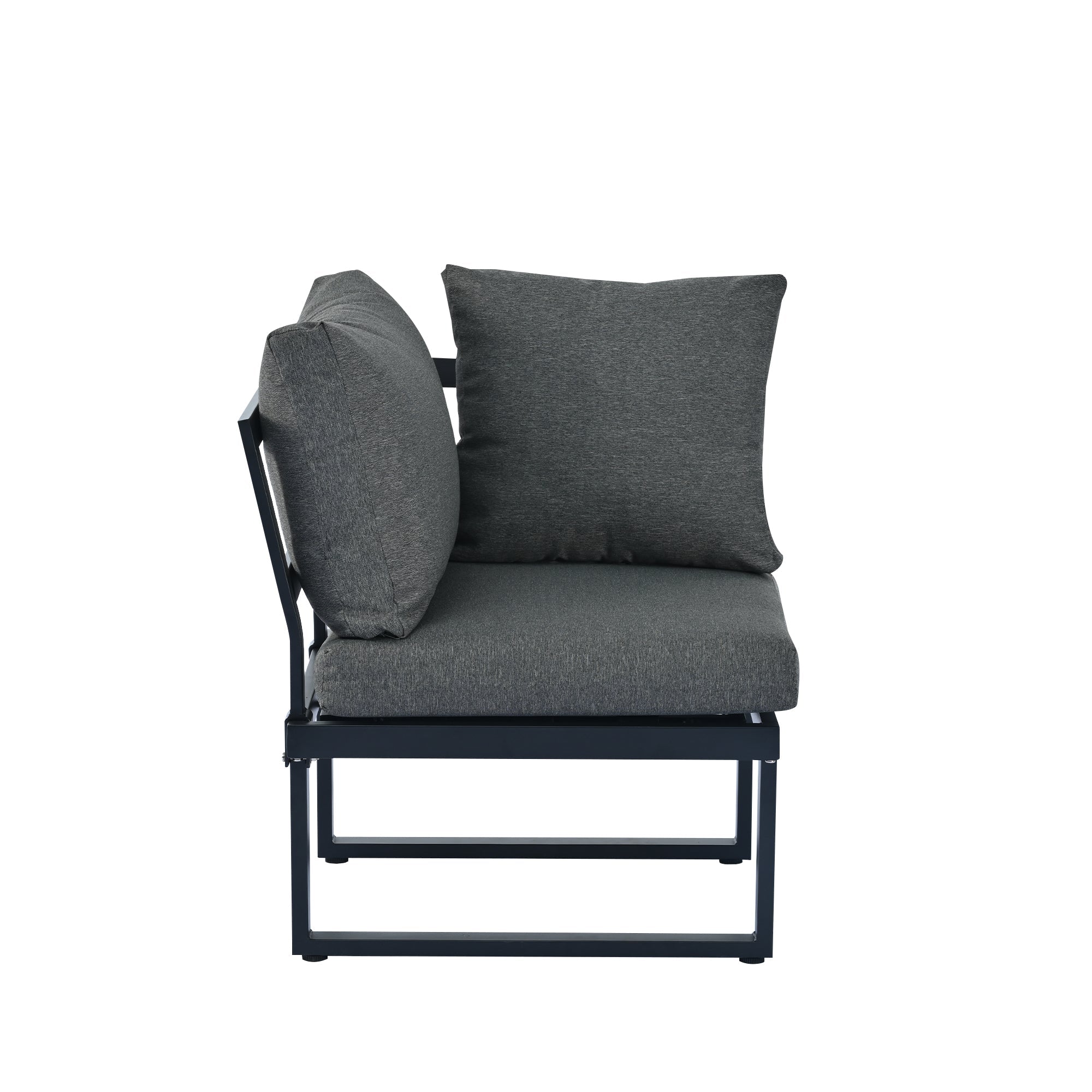 N634P240738S Patio Furniture Set with 7 Pieces and Cushions, Grey Rattan