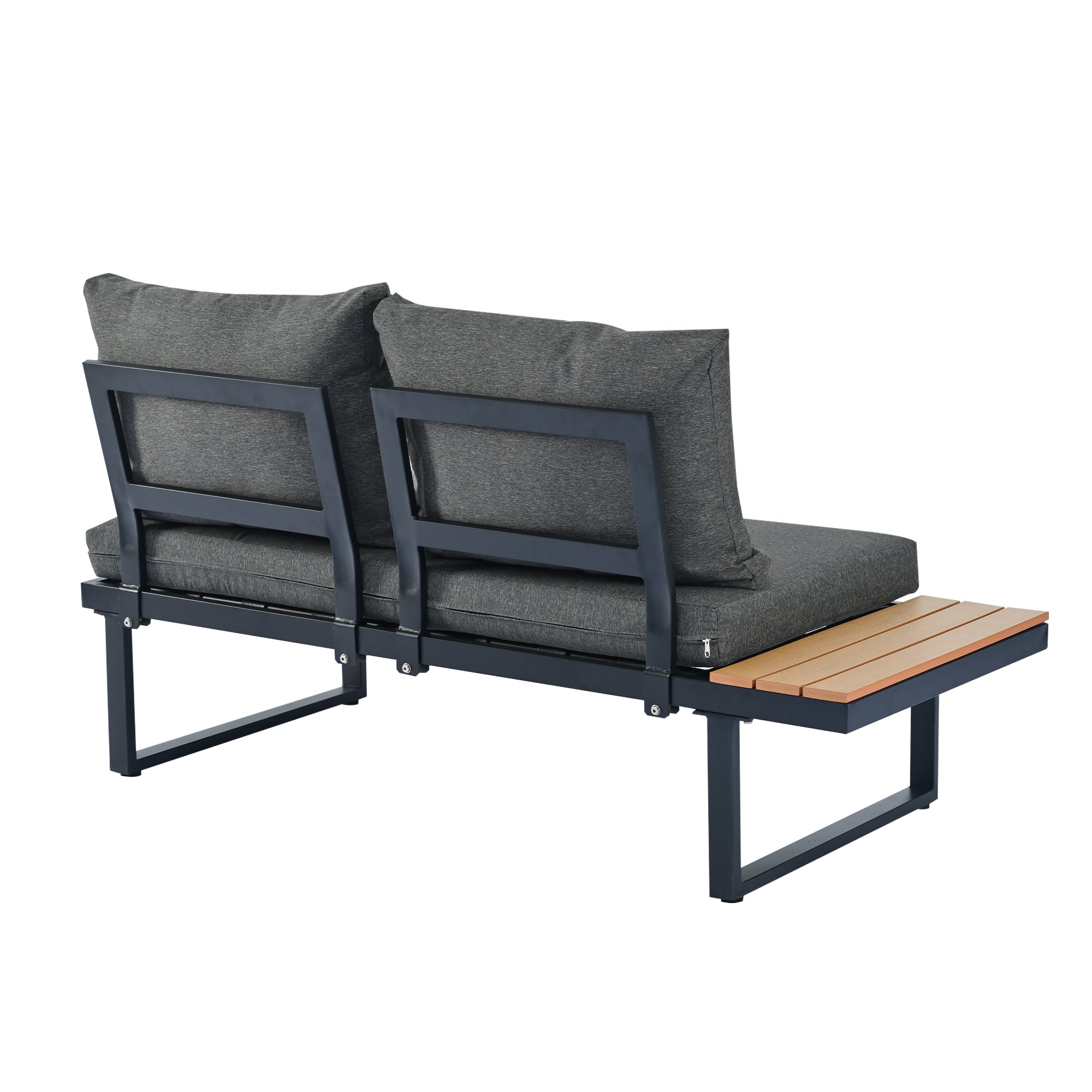 N634P240738S Patio Furniture Set with 7 Pieces and Cushions, Grey Rattan