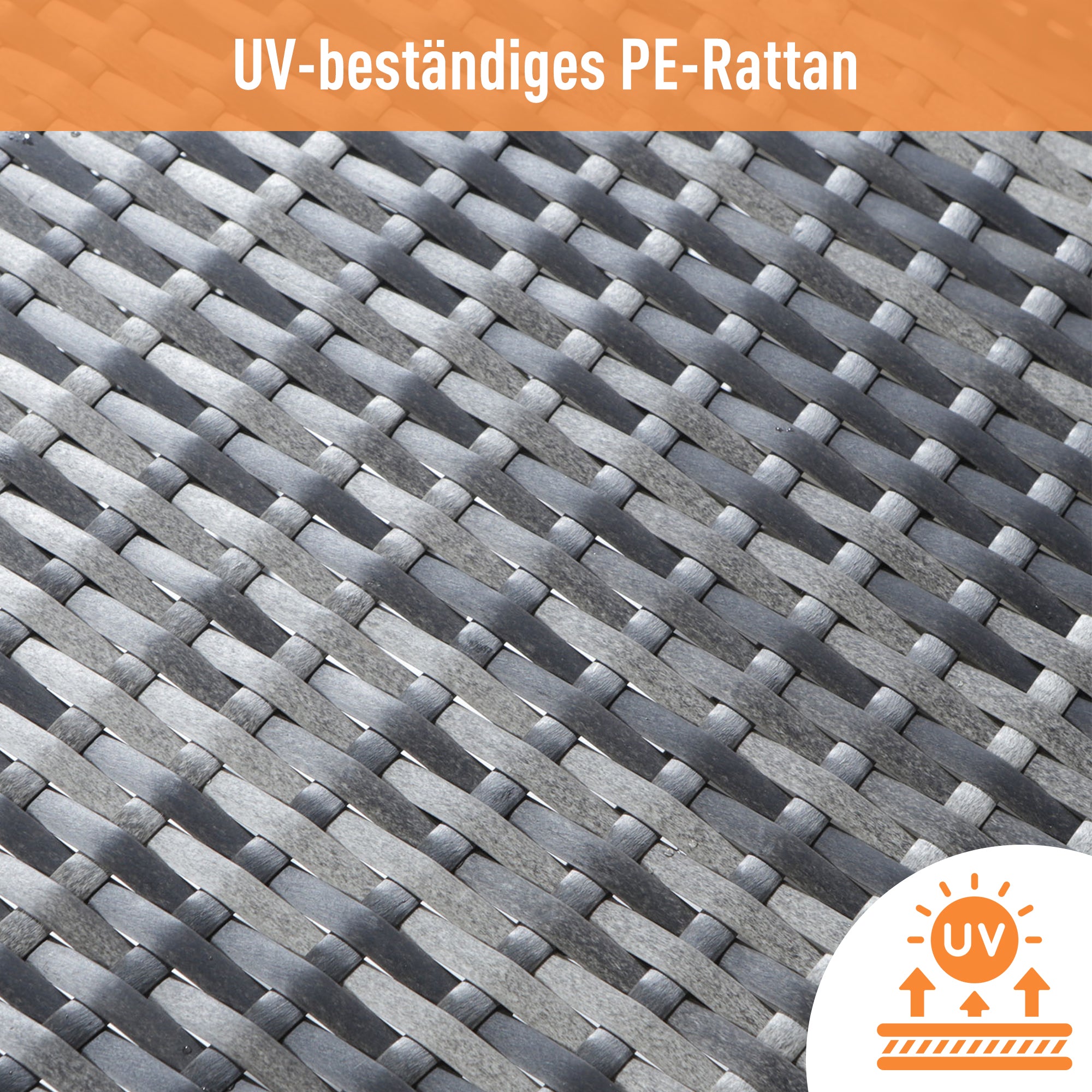 Poly Rattan Dining Set for 7 People with Sofa, Table and Stools, Grey
