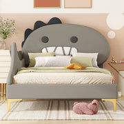 Children's Bed 90x200cm Dinosaur Shape Flat Bed - PU Grey