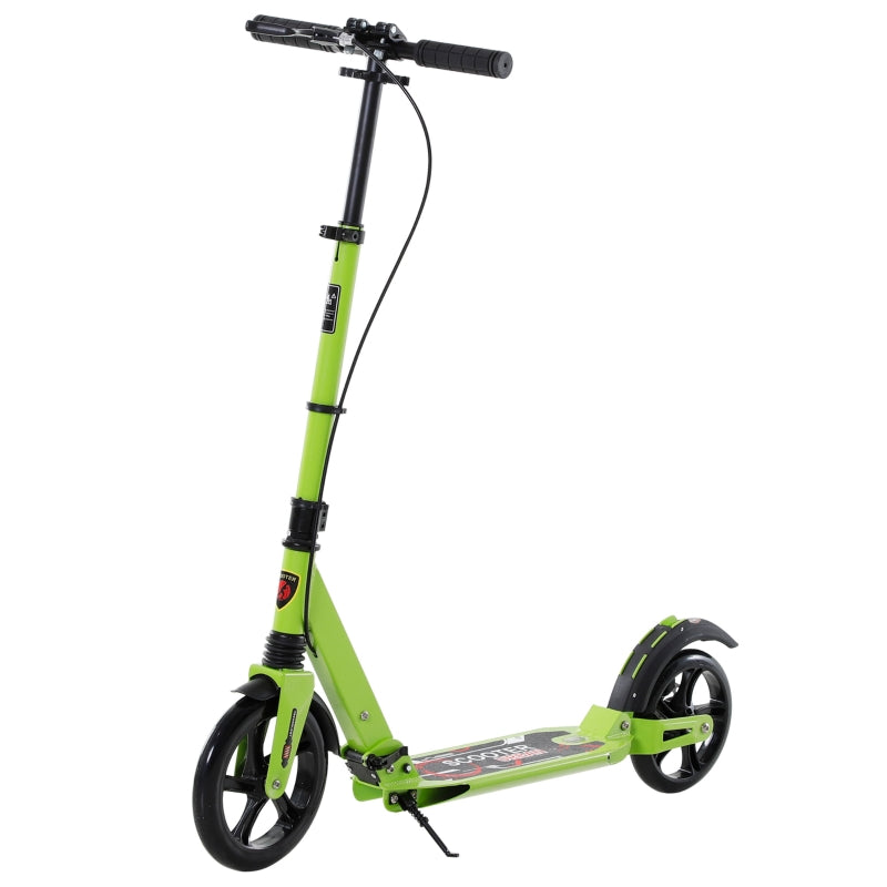 Kick Scooter, Folding Dual Brake Dual Suspension 230mm Wheels, Green