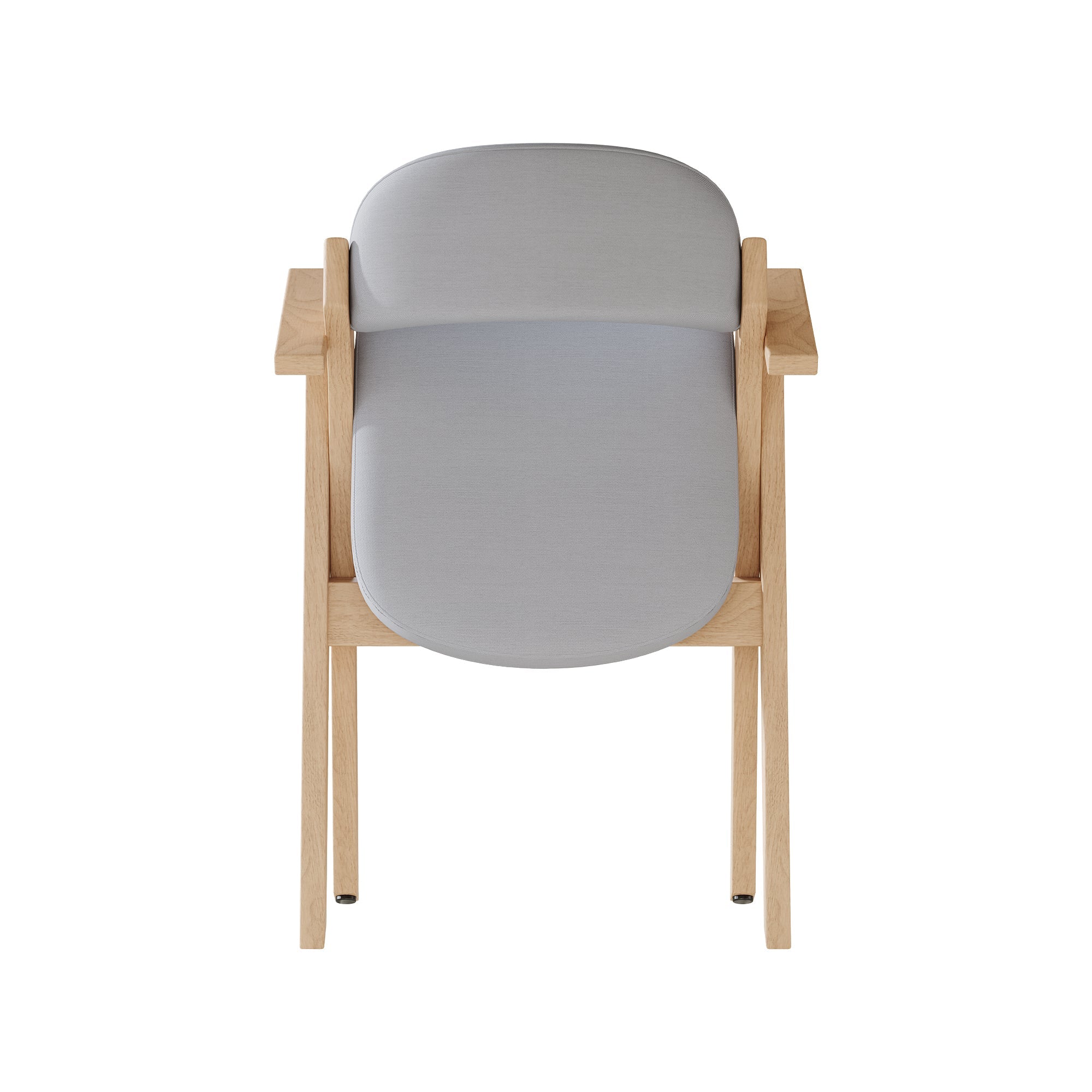 Set of 6 Folding Dining Chairs, Solid Wood and Breathable, Grey Linen
