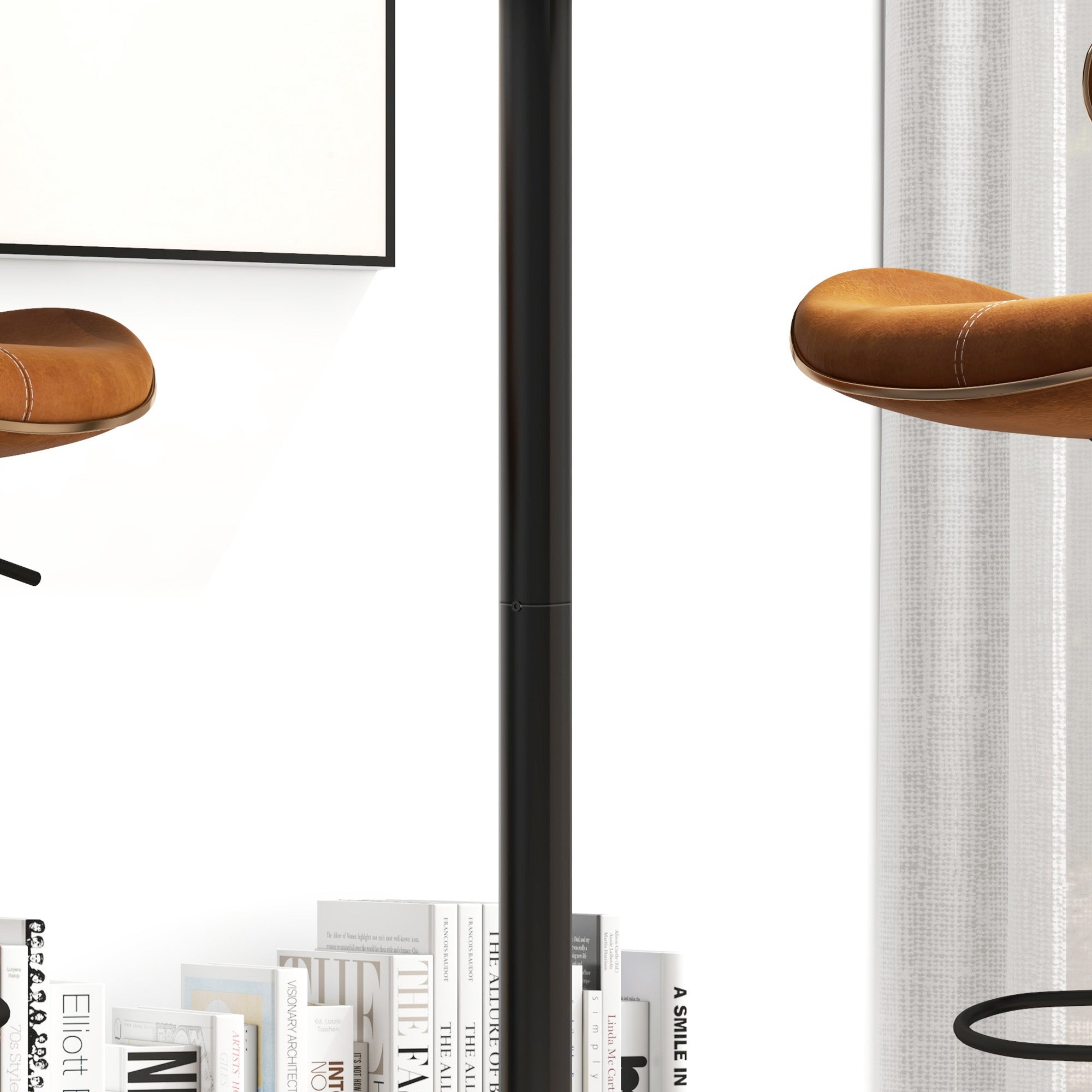 Bar table round kitchen for living room dining room steel black