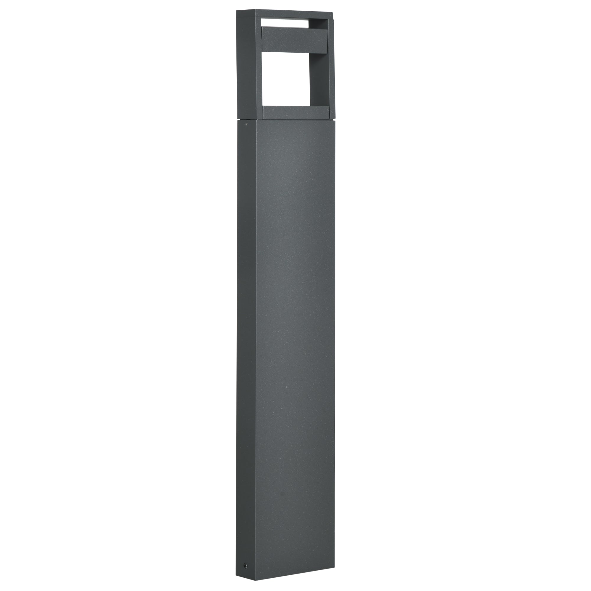 Gartenleuchte, Warmweiße LED-Poller-Wegeleuchte, IP65 Wasserdicht, Dunkelgraues Aluminium