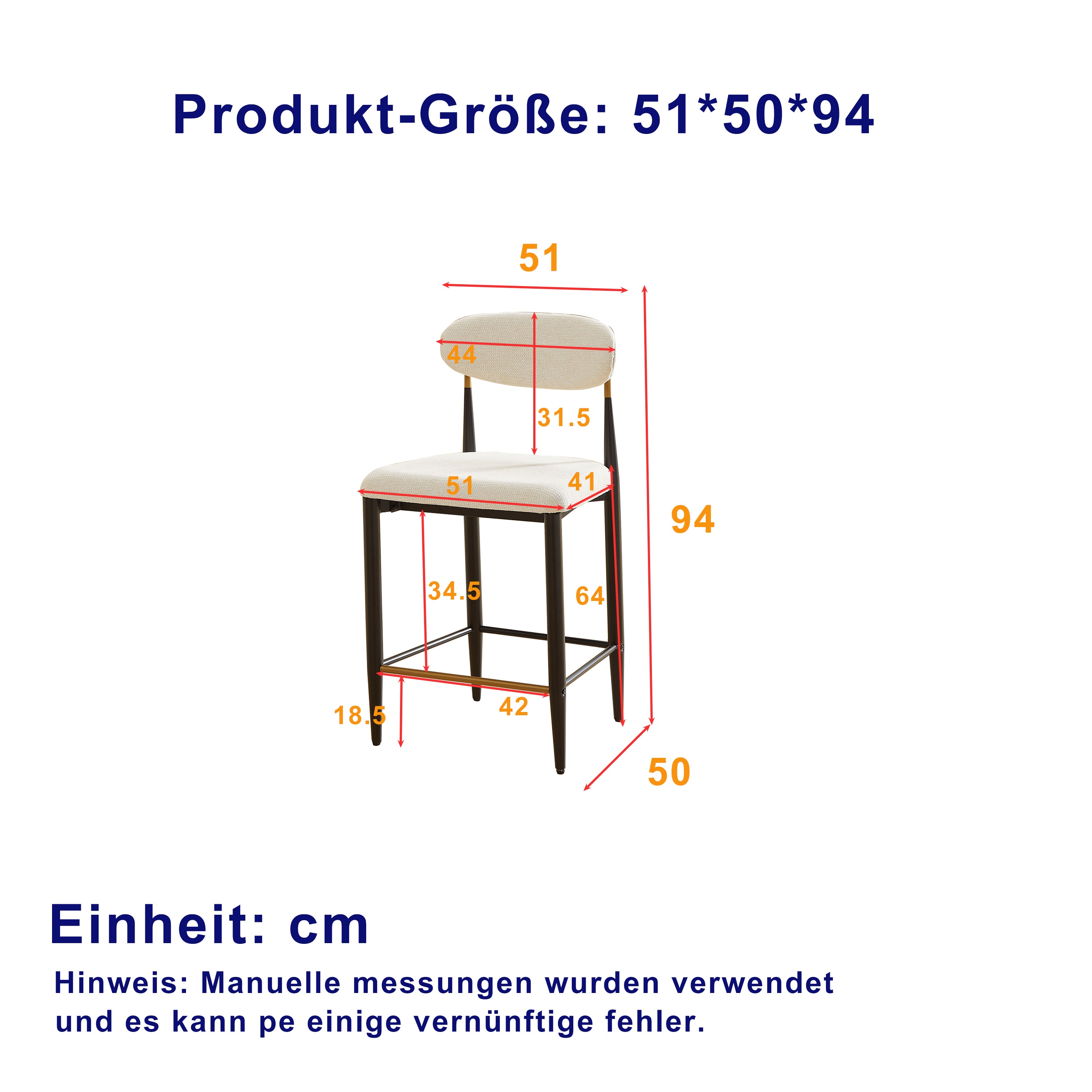 2-Pack Counter Height Bar Stools French Country Upholstered Curved Back - Black/Coffee Frame Cream Fabric