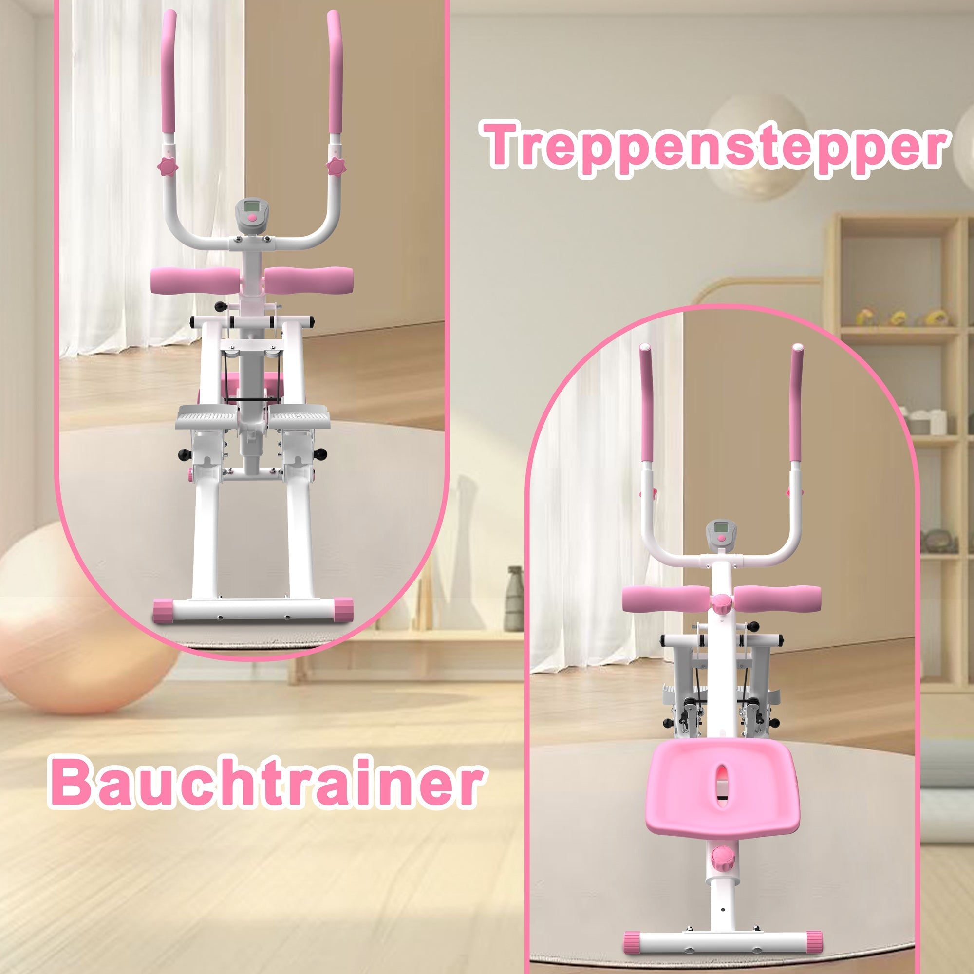 2-in-1 Stair Stepper & Abdominal Trainer - Foldable Full Body Home Gym