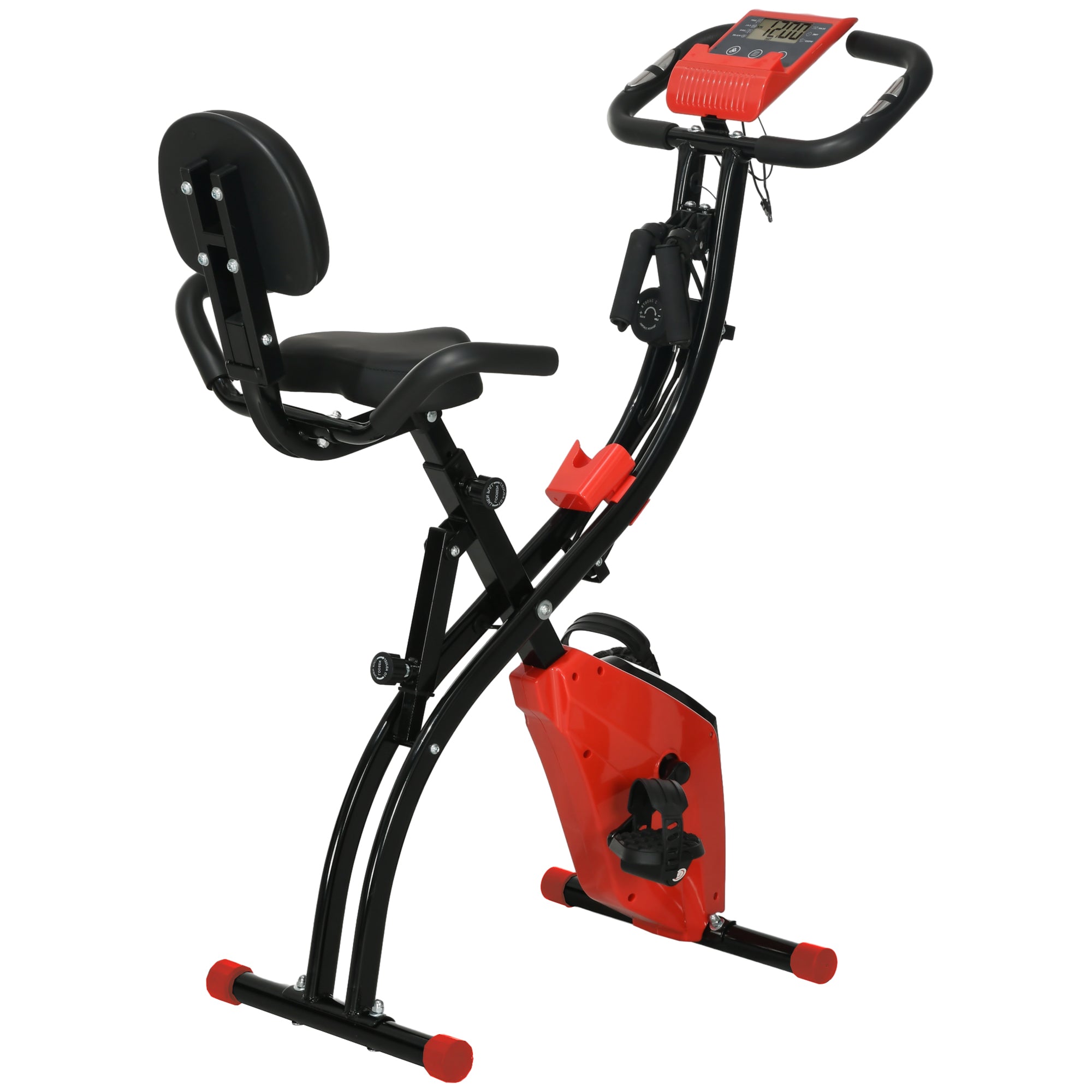 Heimtrainer, klappbar 2-in-1 mit LCD & 8 Widerstandsstufen, Spannseilen