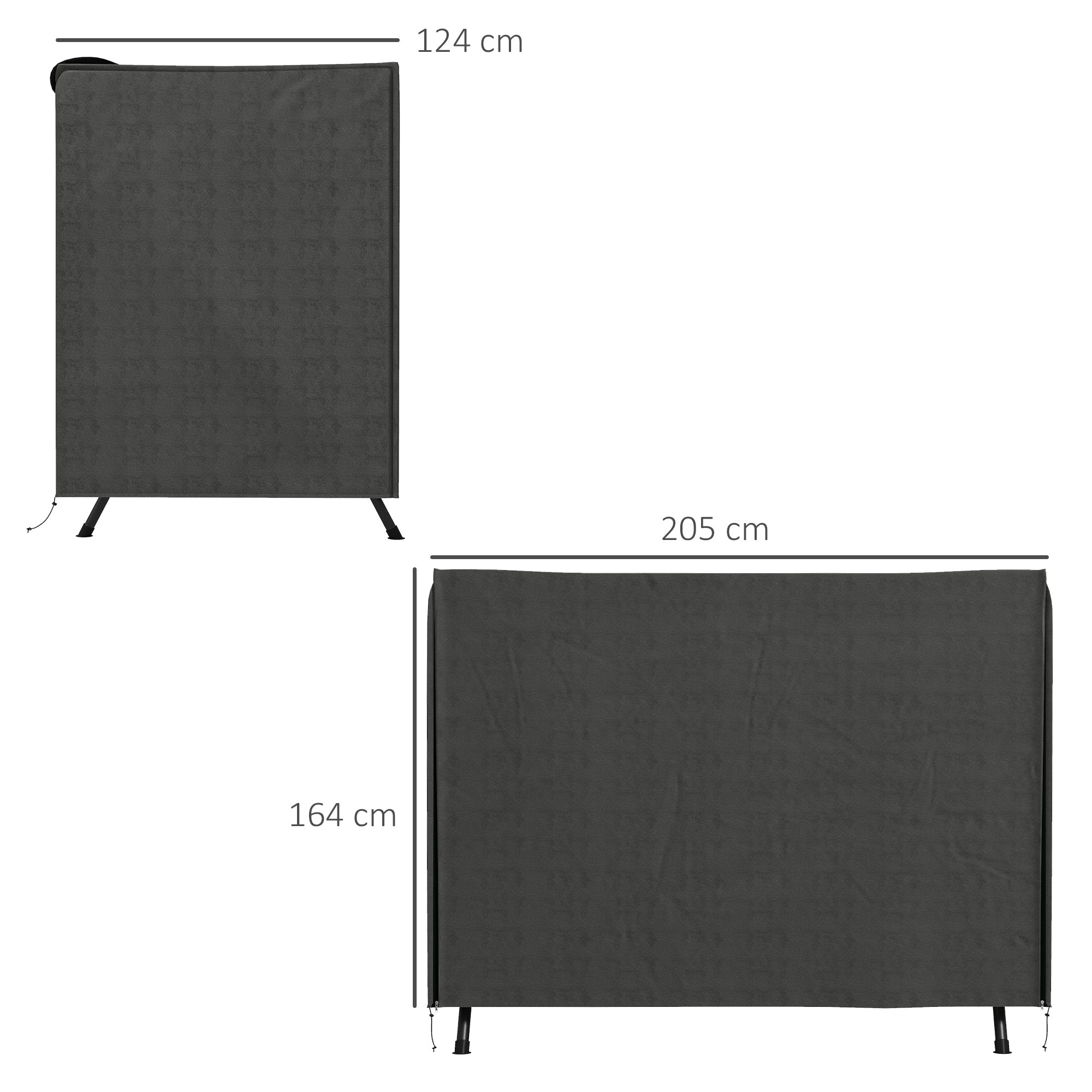Hollywood Swing Cover 3-Seater Protective Water-Repellent UV-Resistant 600D Oxford Fabric, Dark Grey