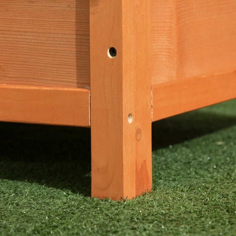 Hundehütte für draußen, aufklappbares Teerdach, erhöhter Boden, Holz, Gelb