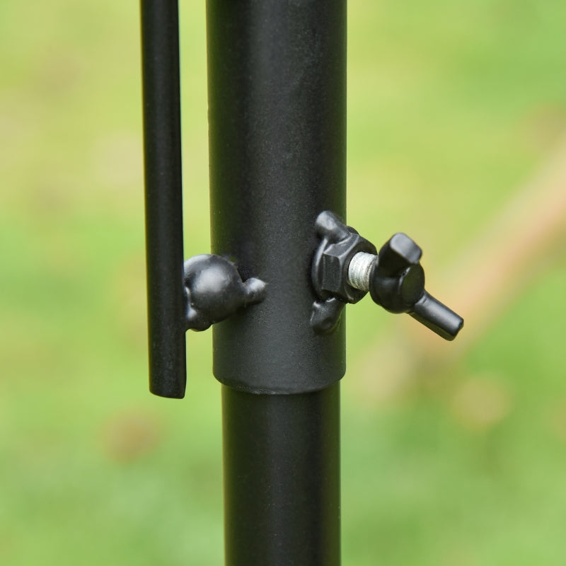 Vogel-Futterstation, 208 cm, 4 Haken, Vogelbad, Stahl, Schwarz