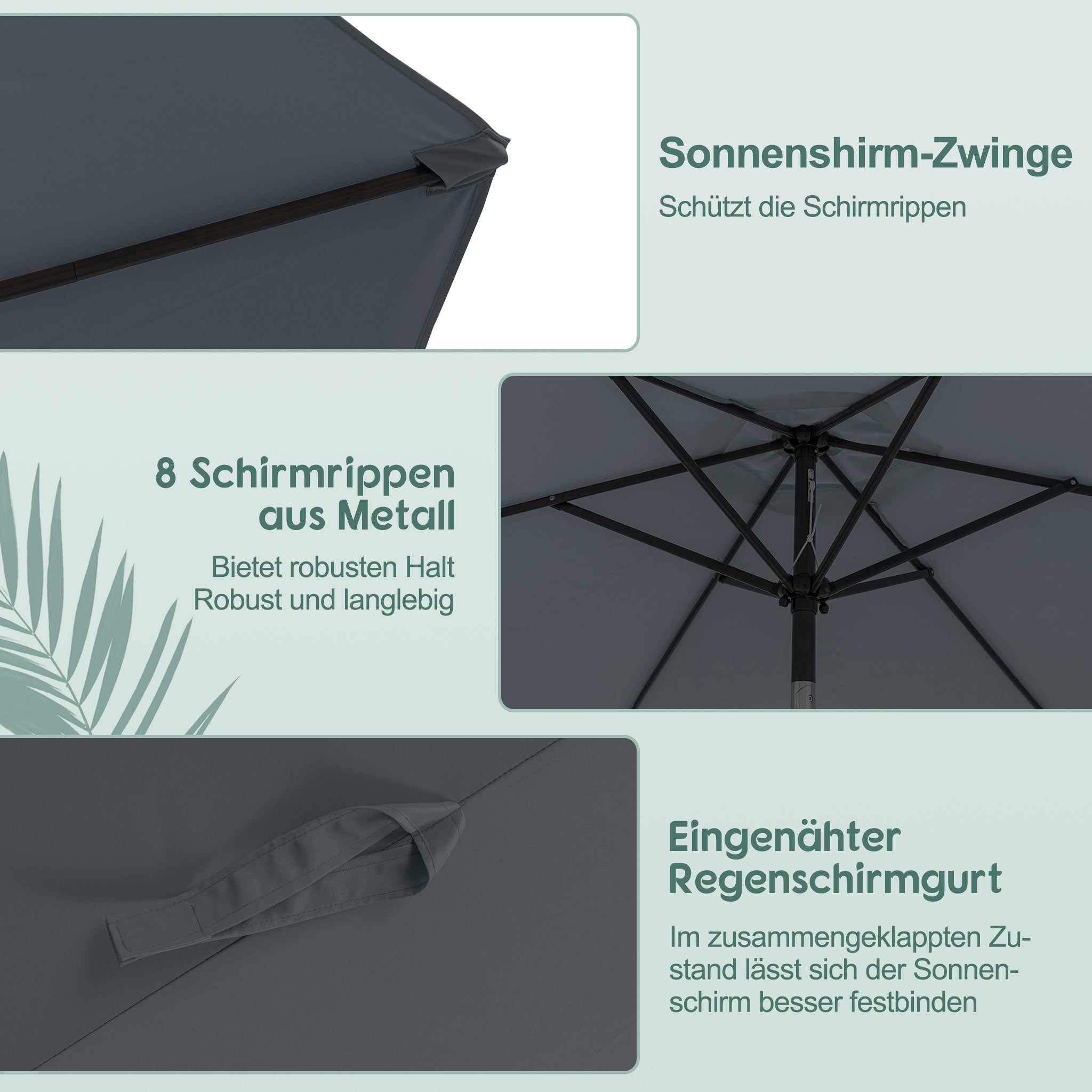 Parasol 300 cm foldable travel beach umbrella for outdoor