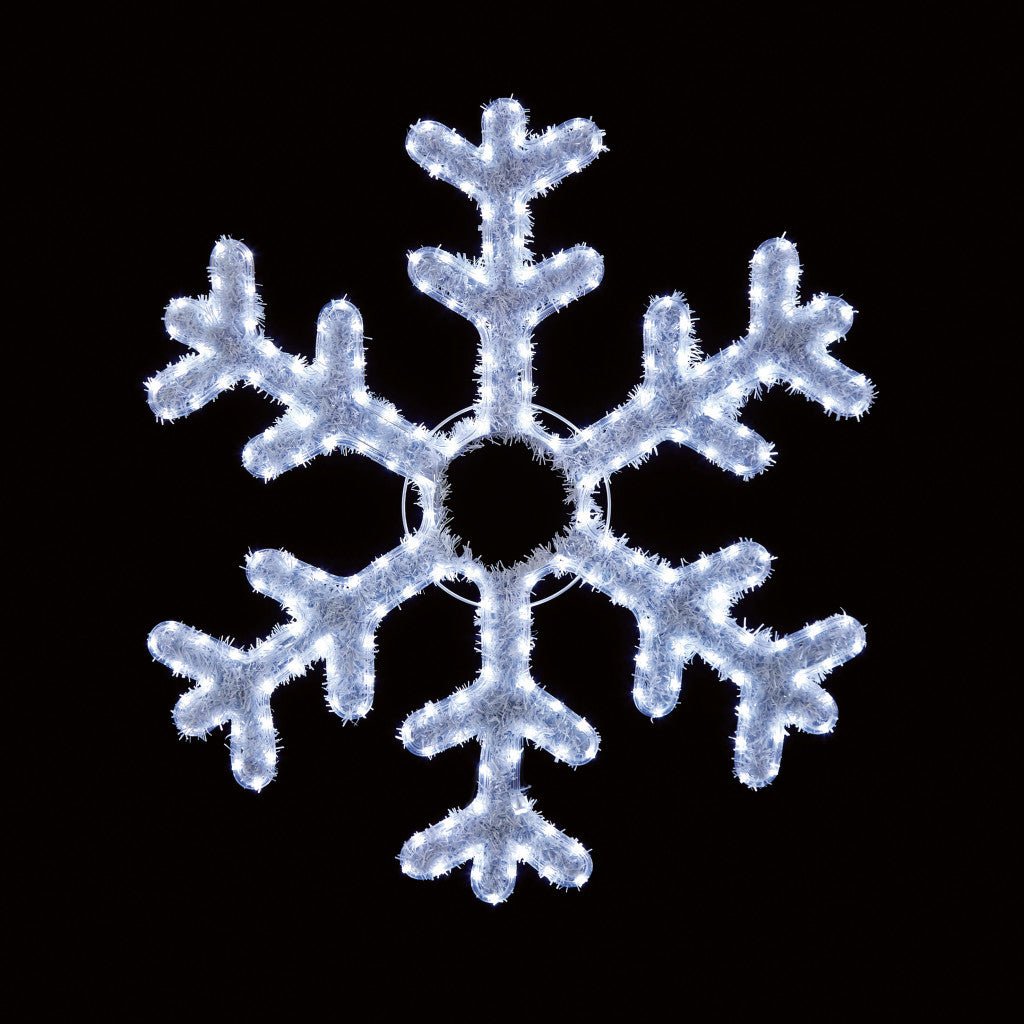 216 White LEDs Snowflake Tinsel Rope Light - Rathwood Store