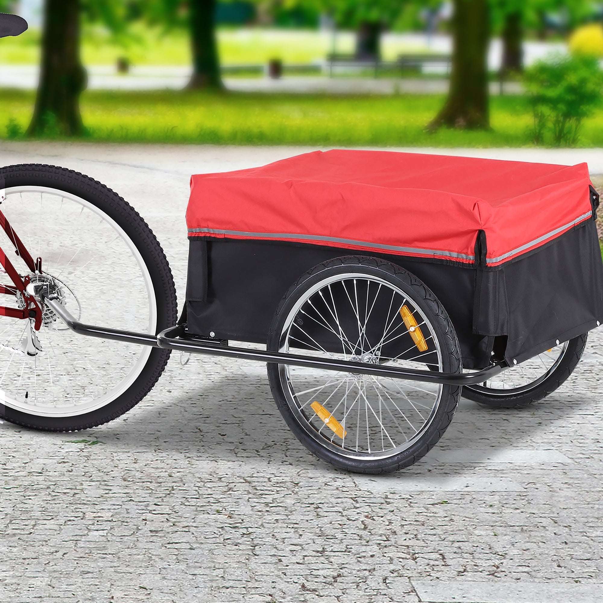 Cargo trailer transport trailer 2-wheel bike, robust & versatile, black red