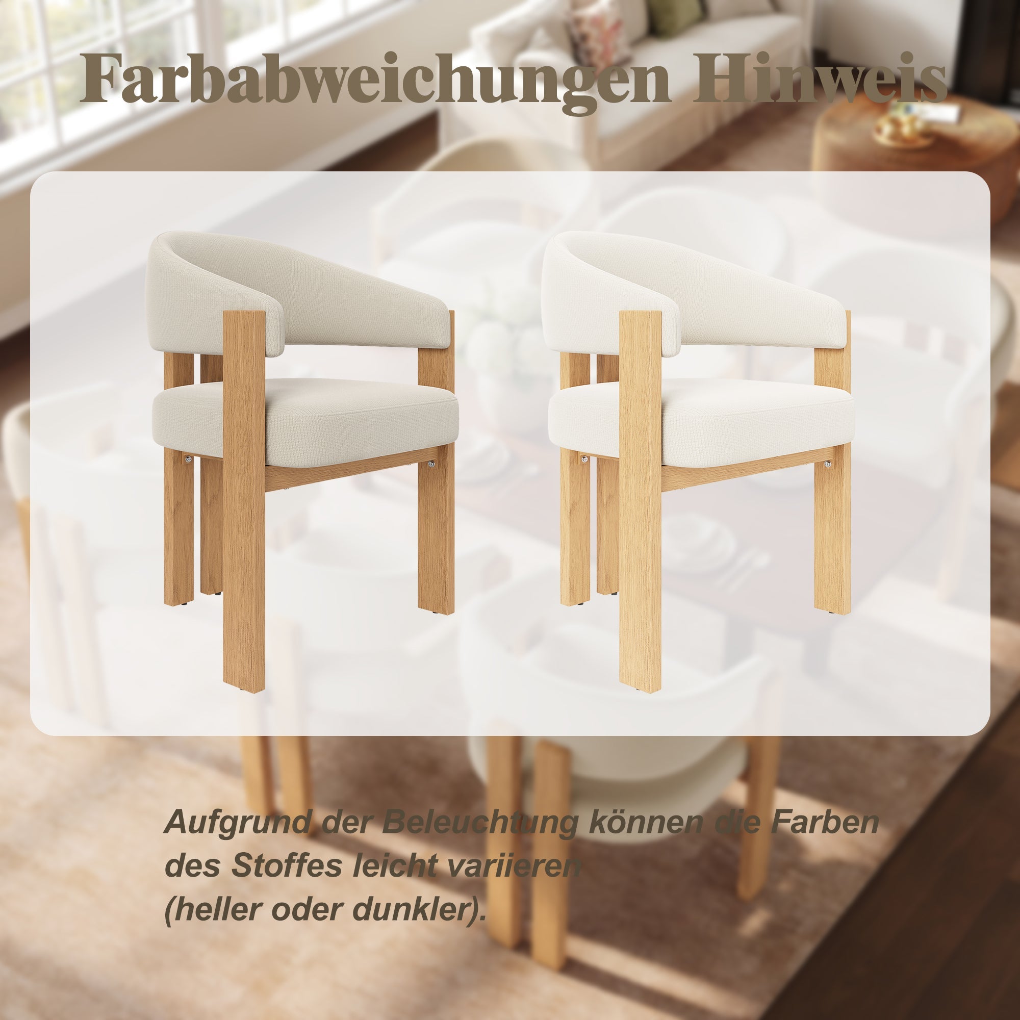 Ergonomic Dining Chair Set of 6 with Thick Padding and Iron Legs, Wood Look