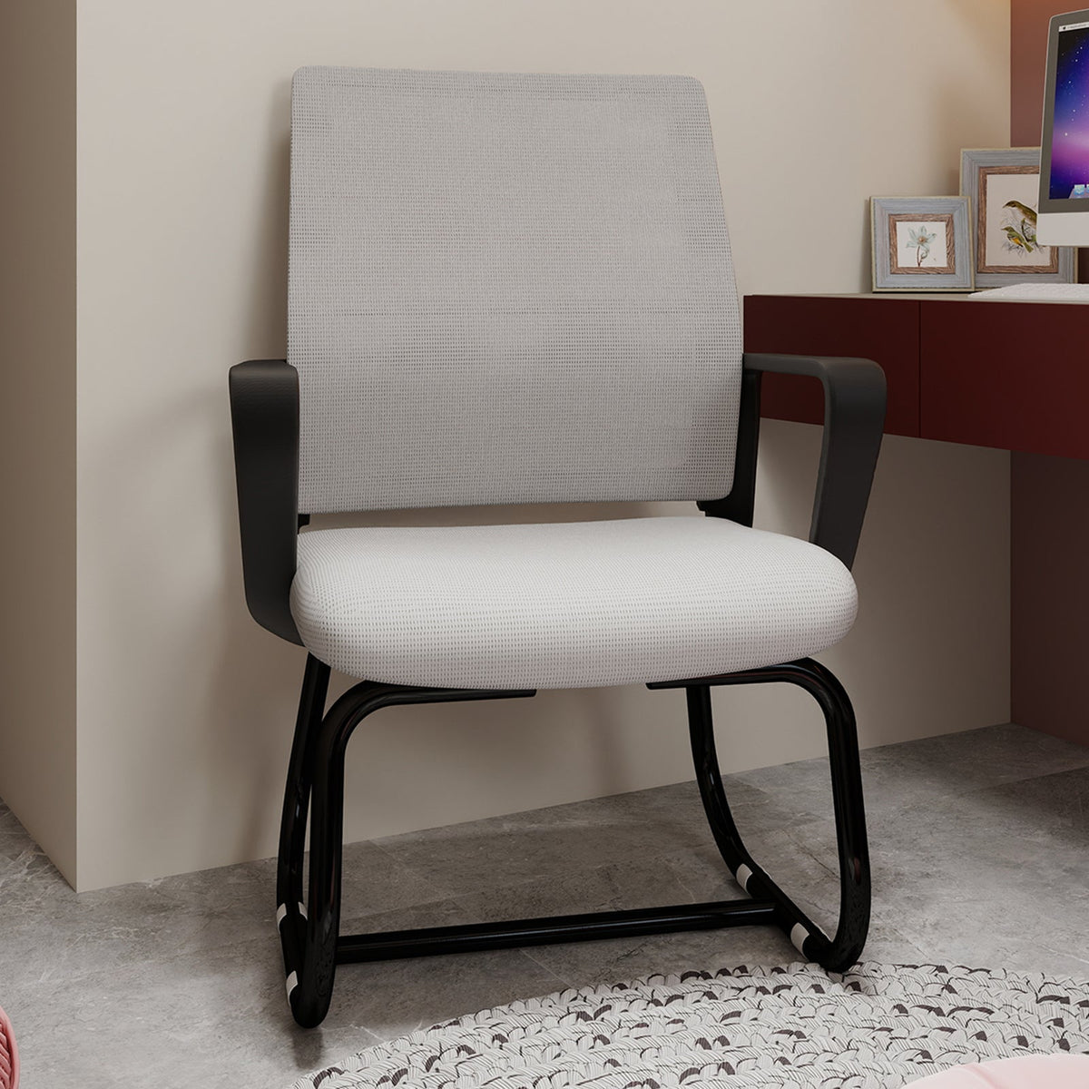 Minimalist Modern Office Chair, Metal Frame, Soft & Comfortable, Multi-Color