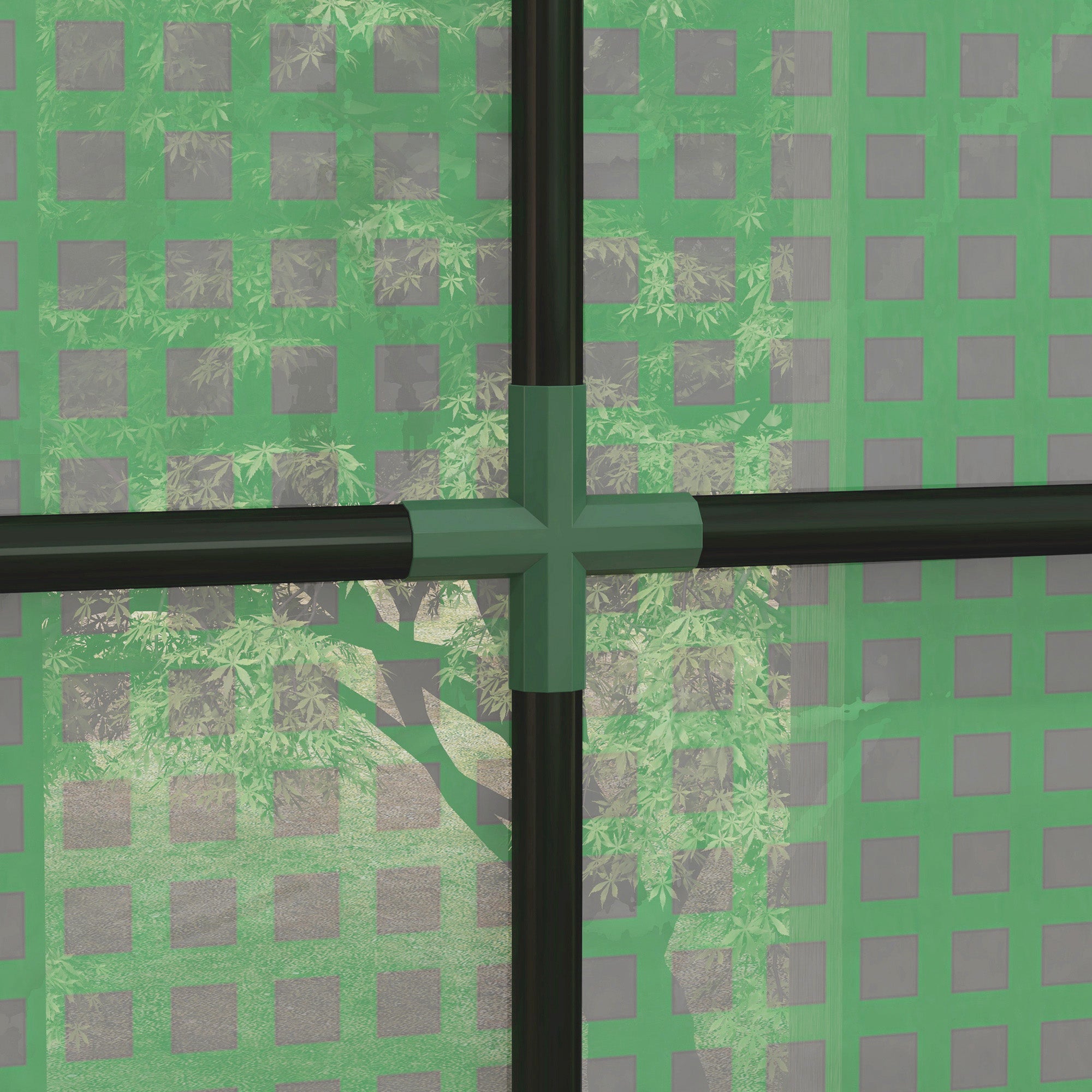 Greenhouse Tomato House Windproof 2 Doors Side Window UV Protection PE Green