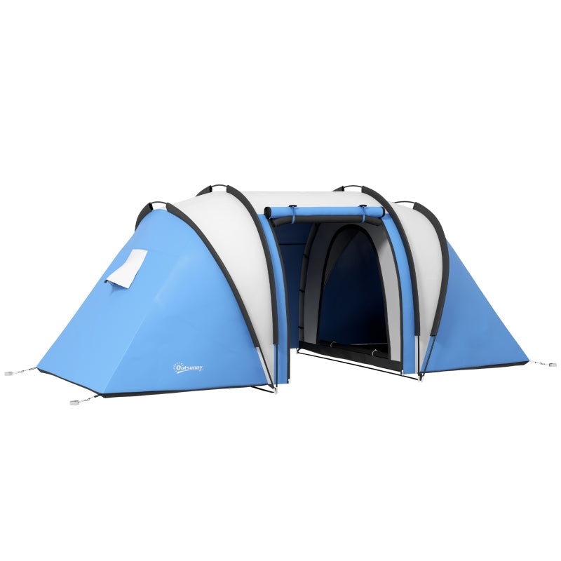 Camping Tent, 2 Bedrooms Living Area 3000mm Waterproof Family, Blue