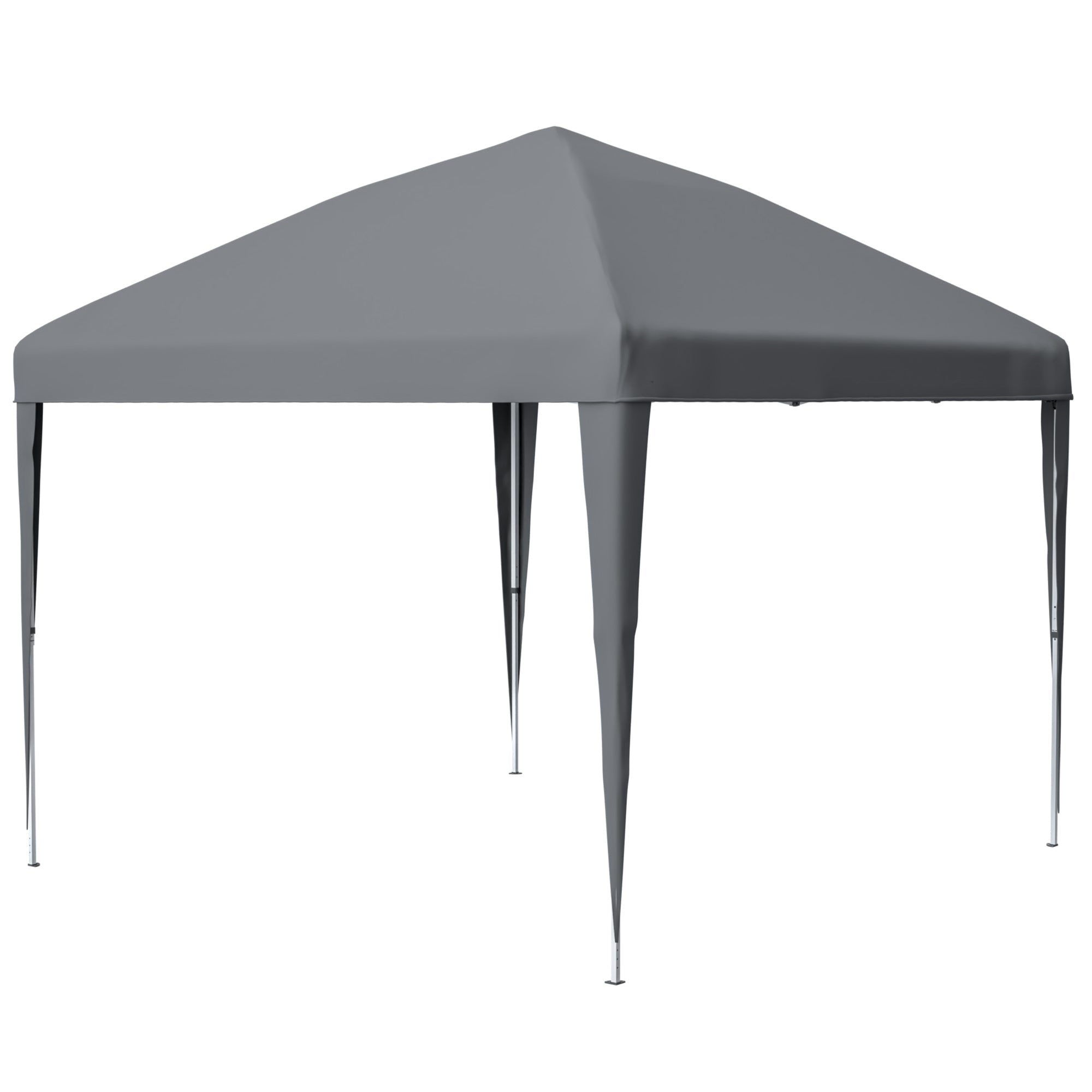 Pop-up Gazebo, Height-Adjustable Folding Garden with 4 Sandbags & Carrying Bag, Gray