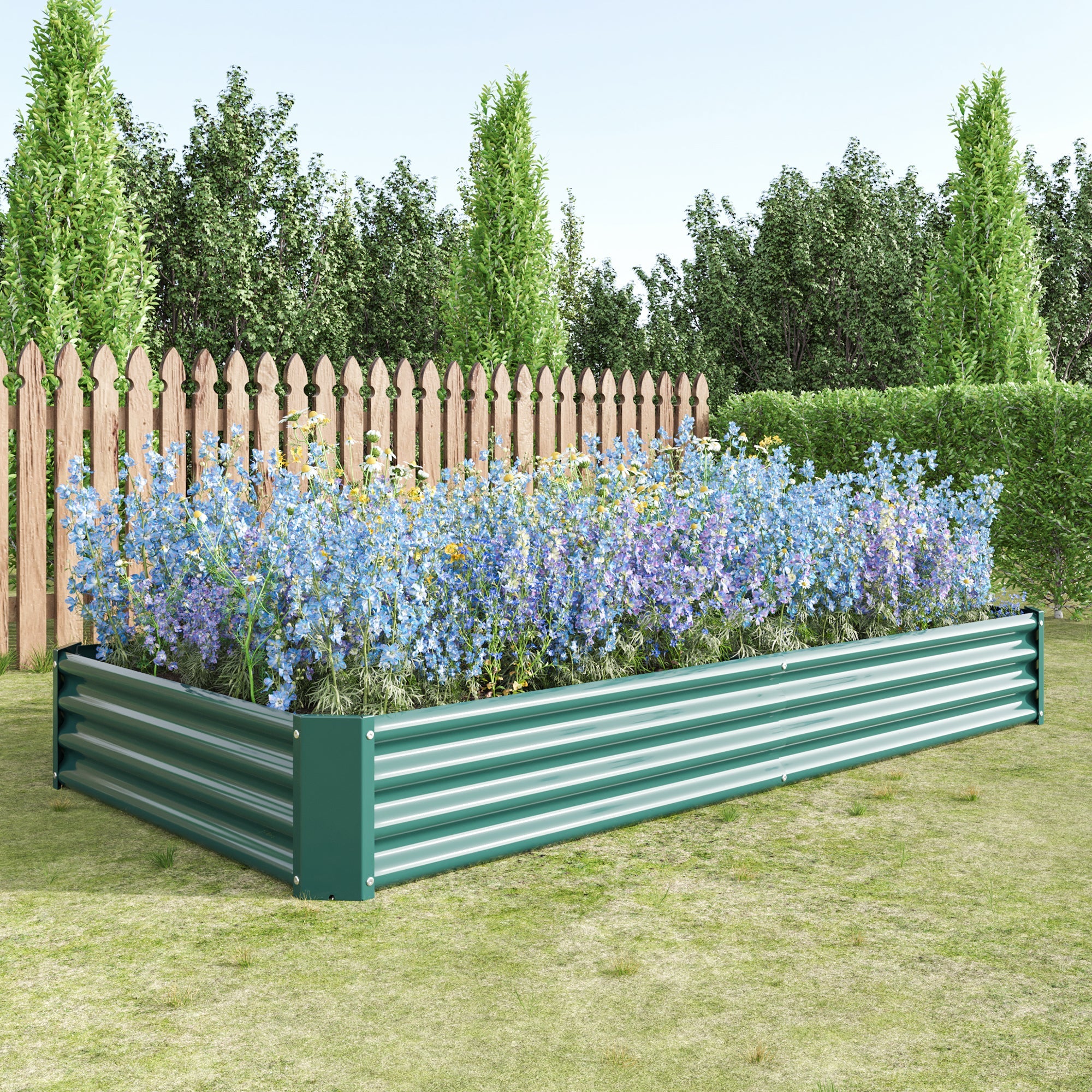 Raised Bed, Metal Plant Garden Bed made of Sheet Steel, Anthracite