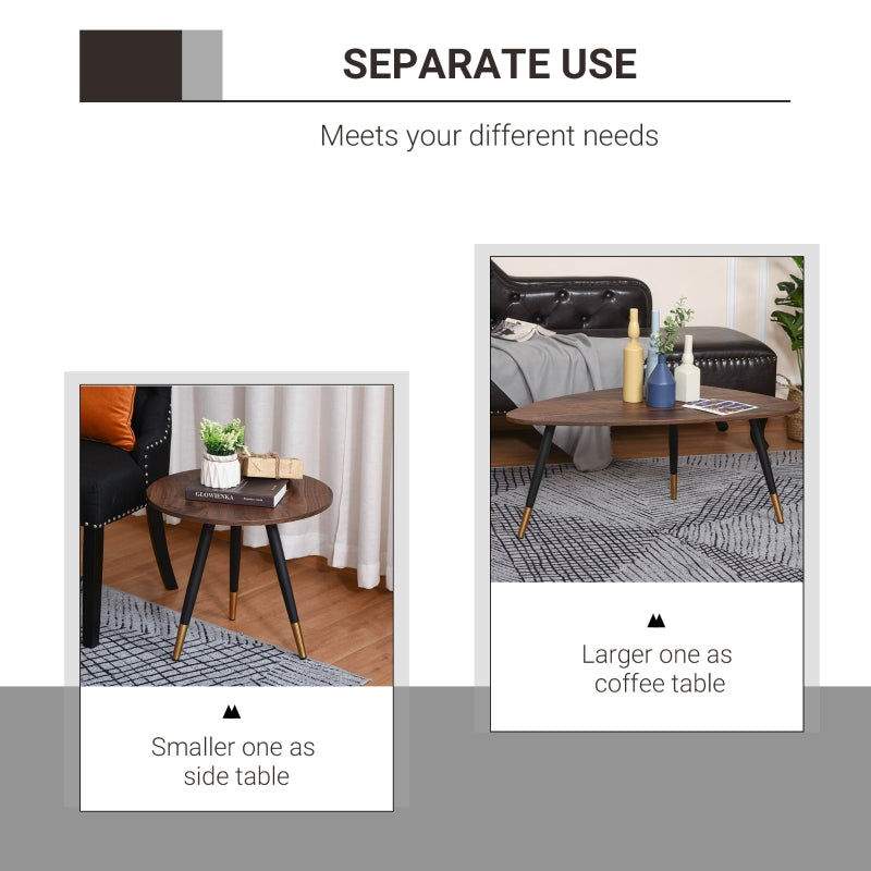 Set of Two Coffee Tables Scandinavian-Style Walnut