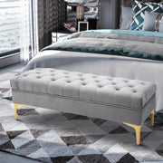 Bench/Bed/Shoe Bench with Raised Legs 118x45x42cm Velvet Light Grey