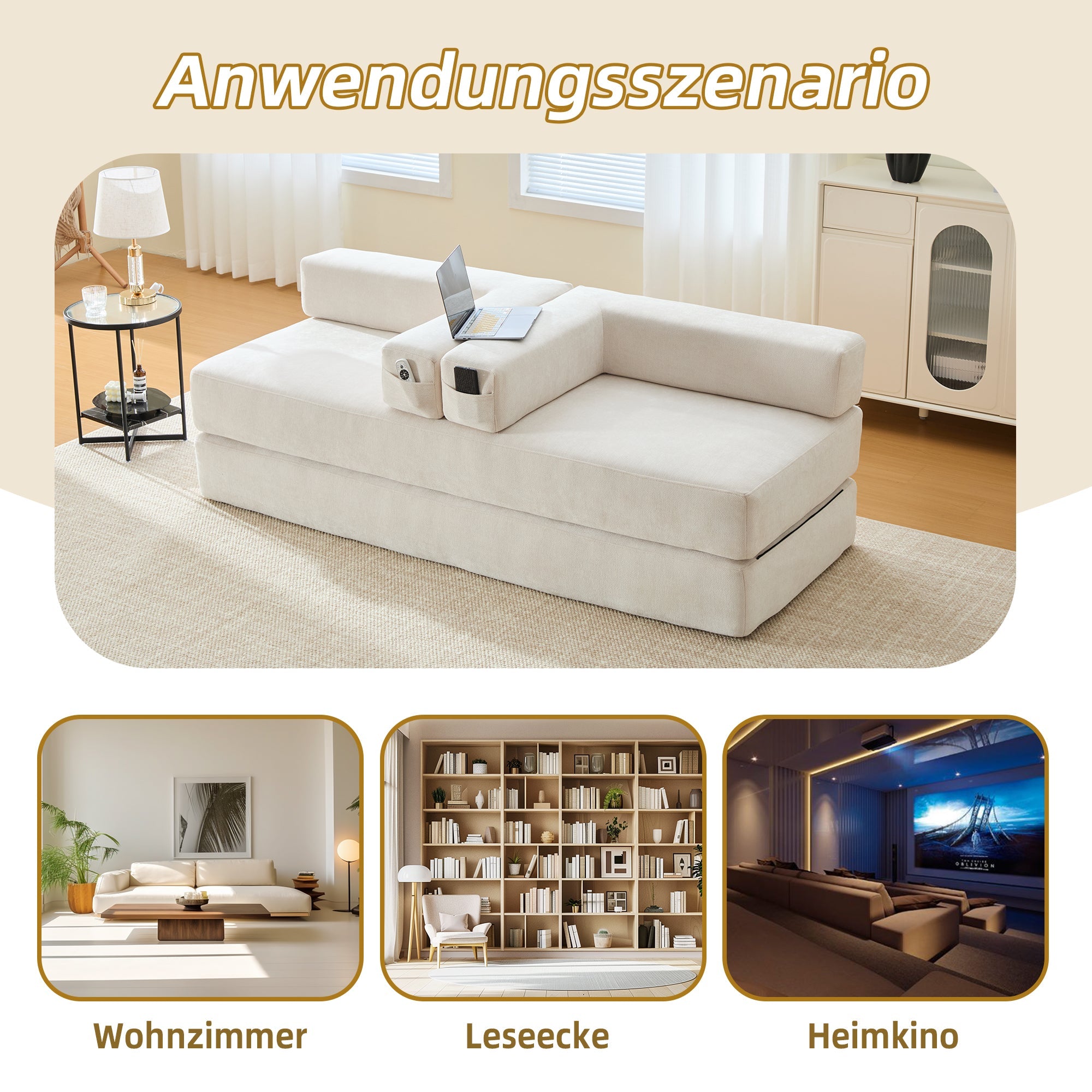 Modular Block Sofa, Super Soft Combinable Storage, Chenille Fabric