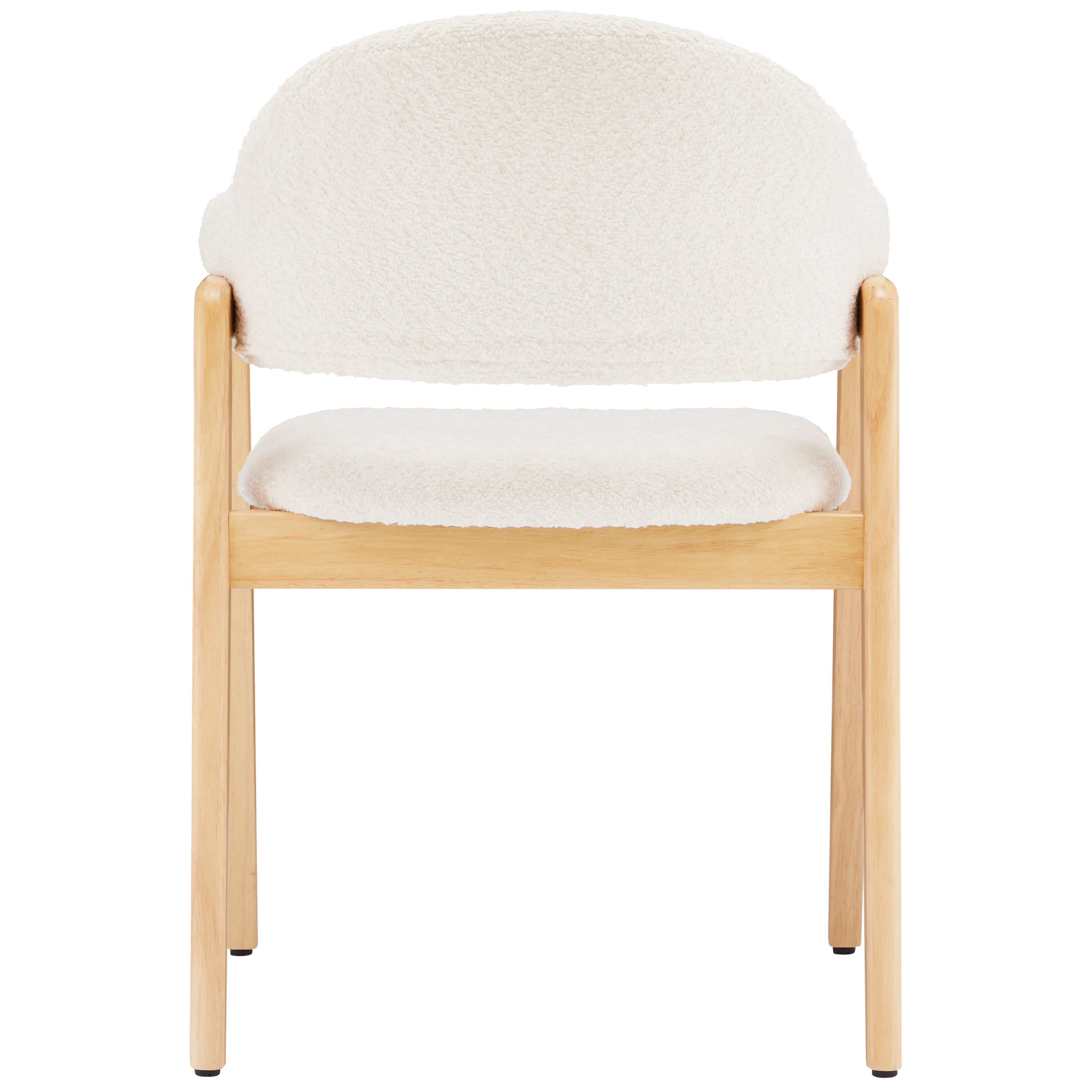 Teddy Chair Set of 4 Ergonomic Luxury Curved Back - White