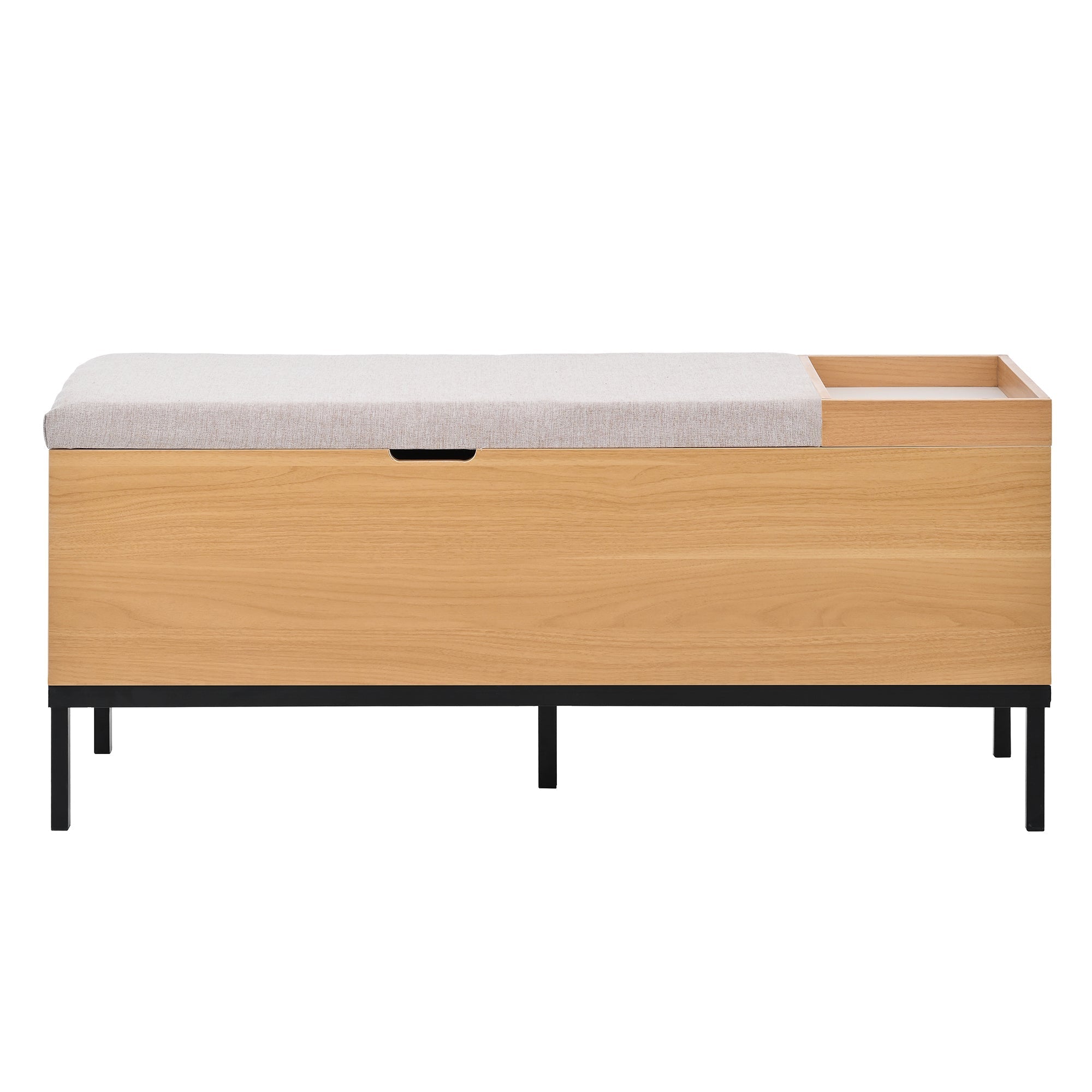 Shoe bench storage seating cabinet foldable footstool natural