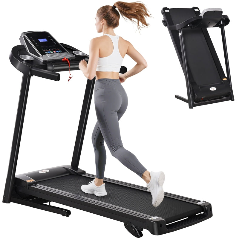 Folding Treadmill, 2.0HP Incline Running Machine with LED Display, Grey