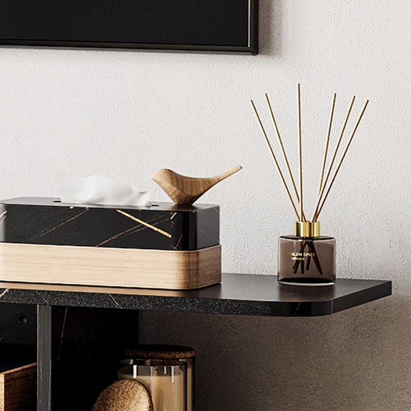 Floating TV Unit Stand for 40" TVs with Storage Shelf, Engineered Wood, Black