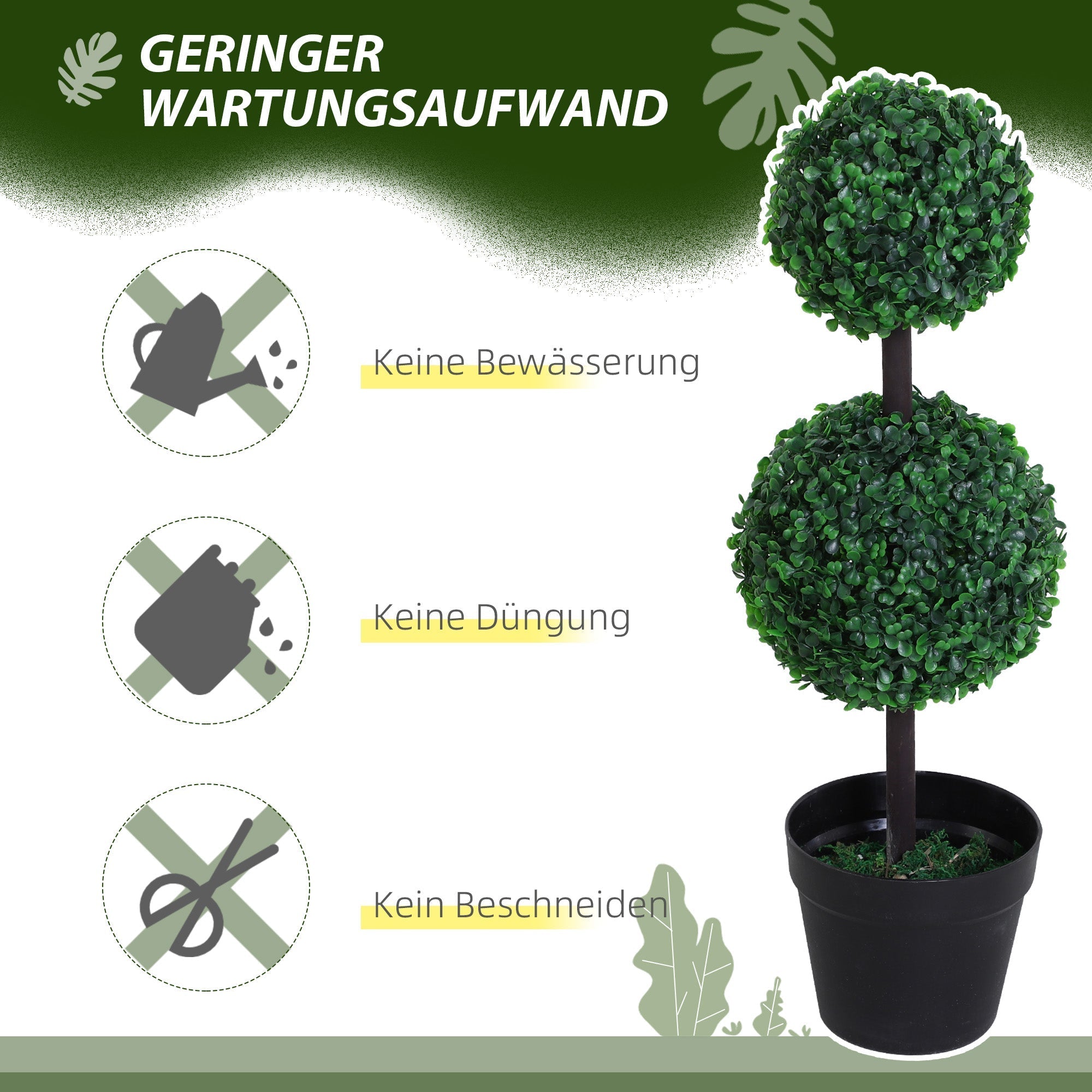 Artificial Plants, Set of 2, 67 cm, Plastic
