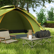 Camping Table Folding Table with Roll-Up Top, X-Frame, Lightweight 2-Person, 95 x 55 cm, Aluminum Khaki
