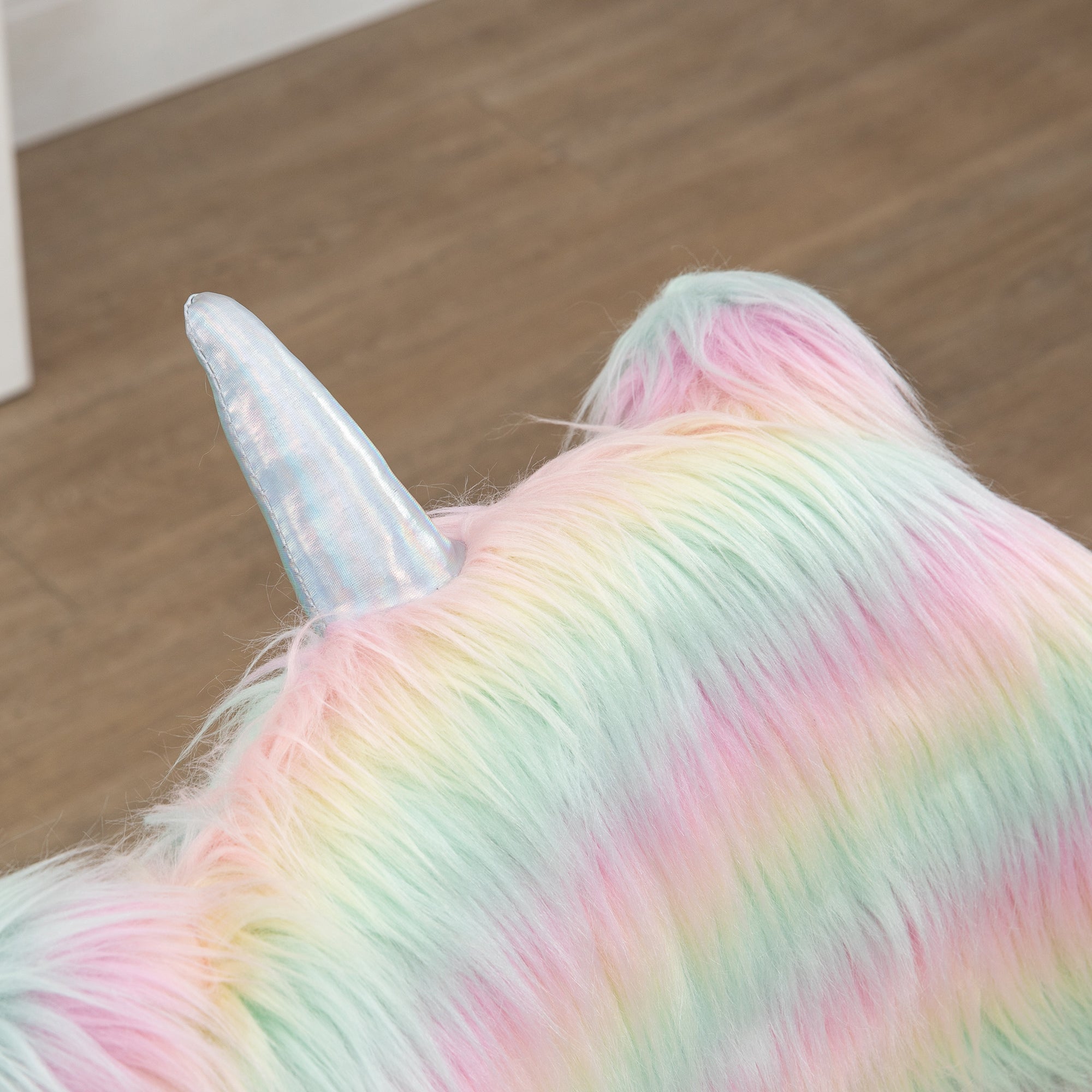 Unicorn Office Chair, Height Adjustable Fluffy Desk Chair, Multicolor Polyester