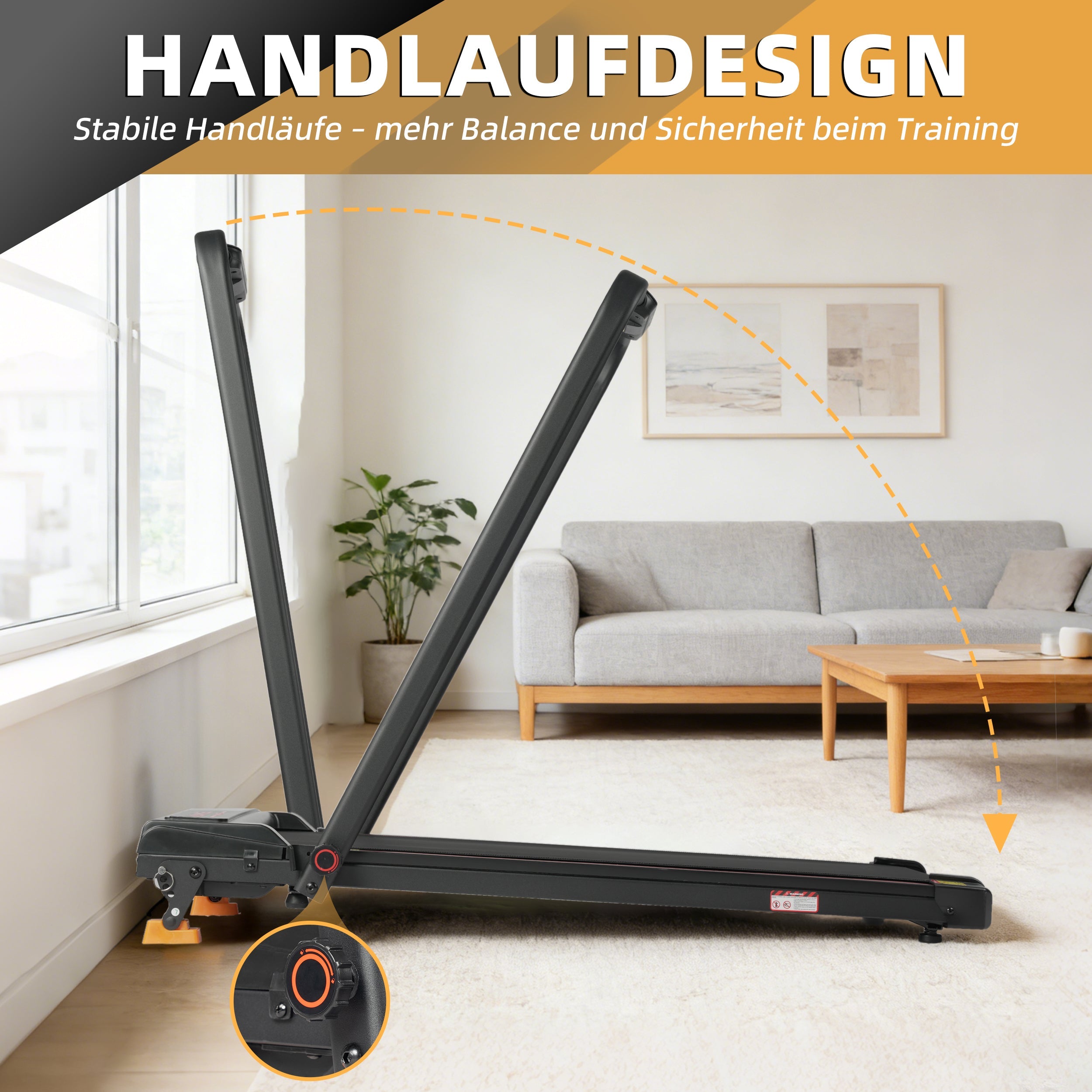 Electric Treadmill, Foldable with App Remote Control and LED Display, 12 km/h 0.75 HP Black