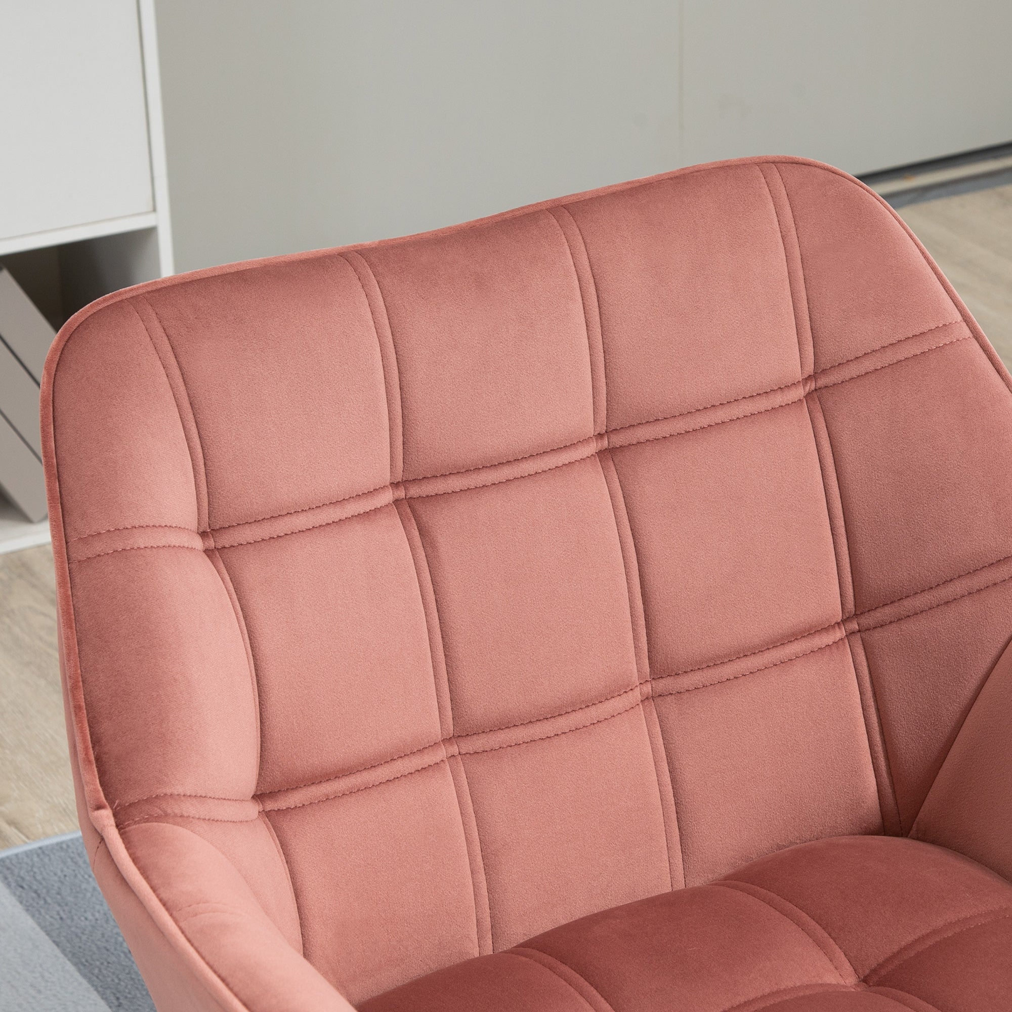 Single Armchair, Relaxing Velvet-Look Upholstered, Raised Legs