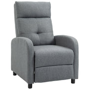 Reclining Armchair, Upholstered with Pocket Spring Core, 150 kg Capacity, Linen Look Grey
